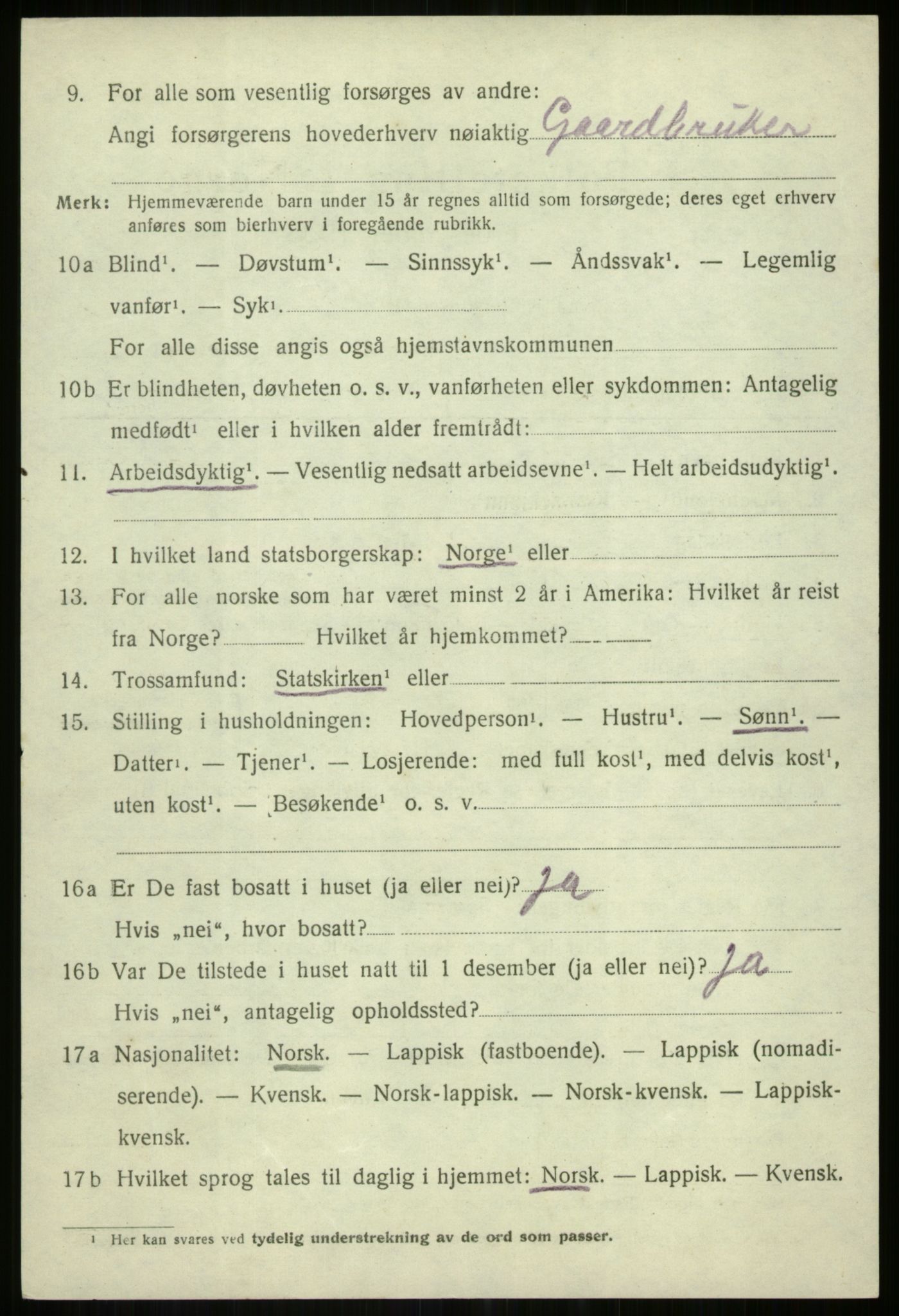 SATØ, 1920 census for Tranøy, 1920, p. 1144