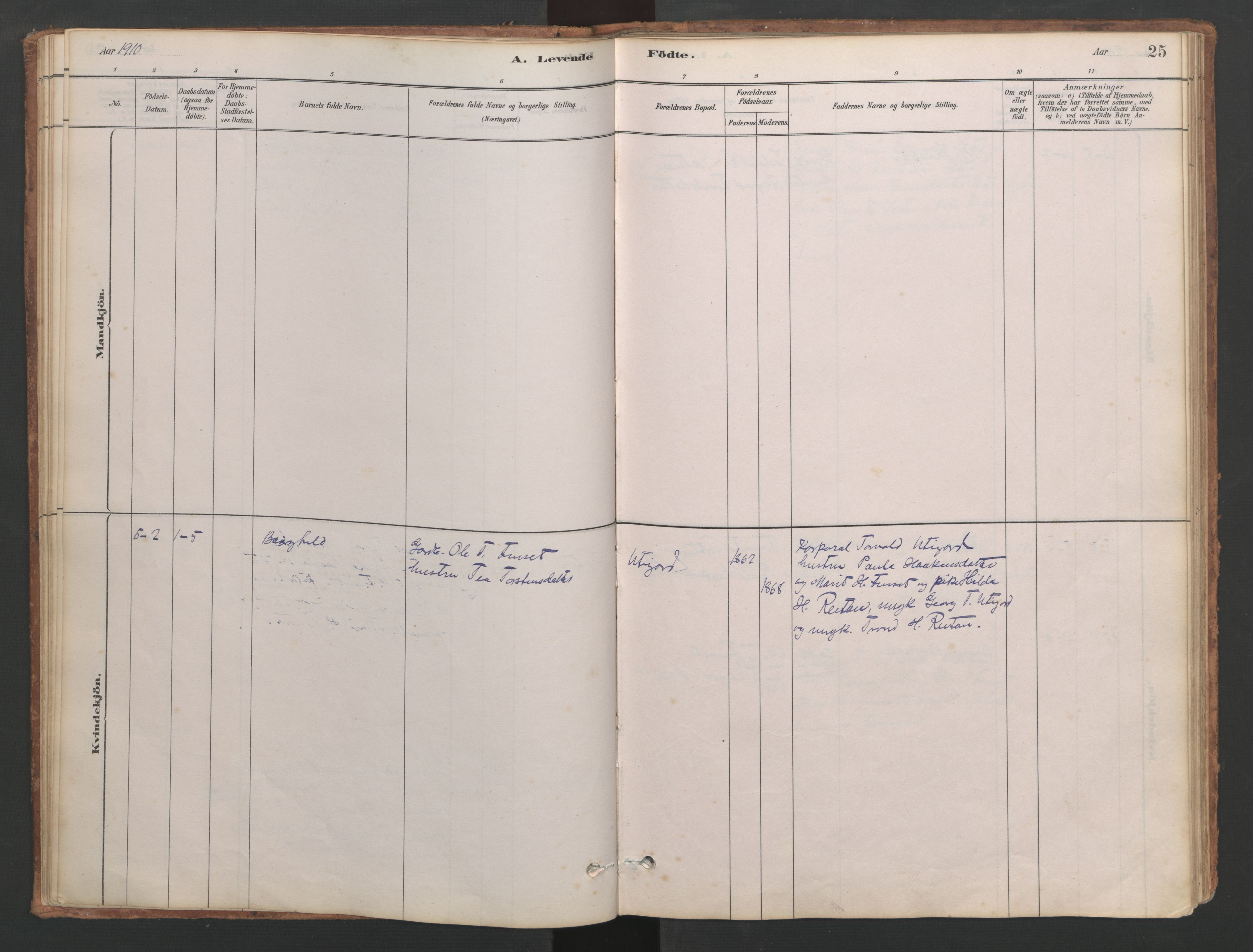 Ministerialprotokoller, klokkerbøker og fødselsregistre - Møre og Romsdal, SAT/A-1454/553/L0642: Parish register (copy) no. 553C01, 1880-1968, p. 25
