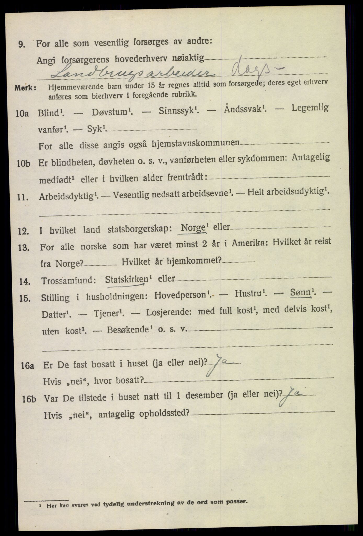 SAH, 1920 census for Vestre Toten, 1920, p. 3435