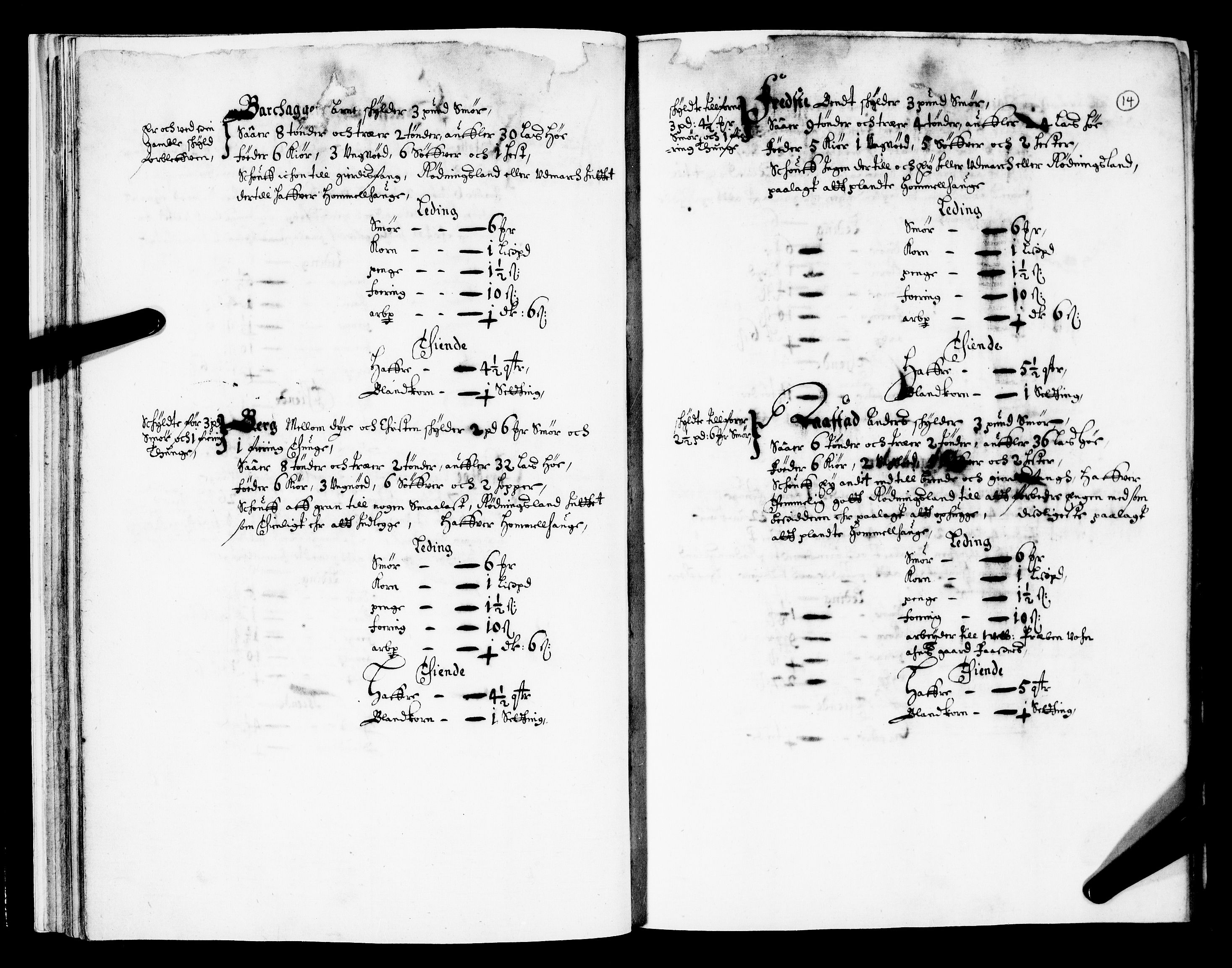 Rentekammeret inntil 1814, Realistisk ordnet avdeling, AV/RA-EA-4070/N/Nb/Nba/L0019: Tønsberg len, 1. del, 1668, p. 13b-14a