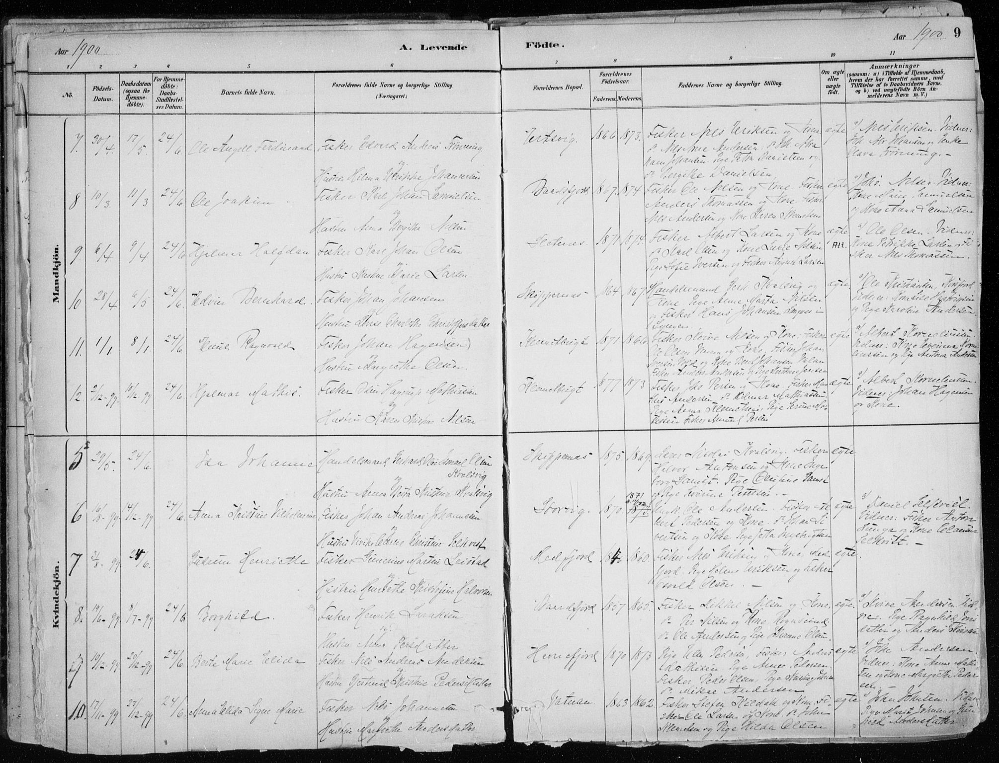 Hammerfest sokneprestkontor, SATØ/S-1347/H/Ha/L0013.kirke: Parish register (official) no. 13, 1898-1917, p. 9