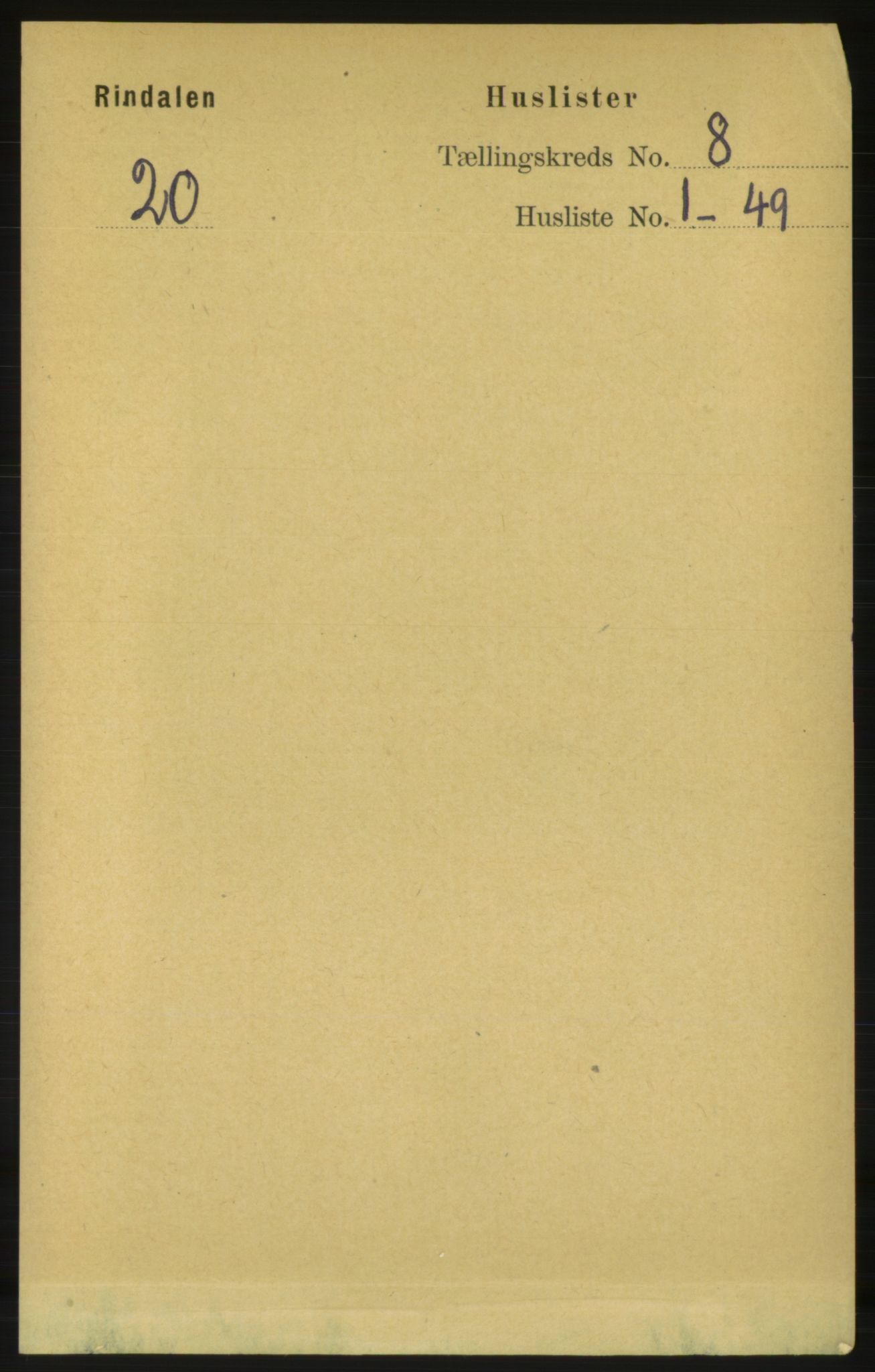 RA, 1891 census for 1567 Rindal, 1891, p. 2407