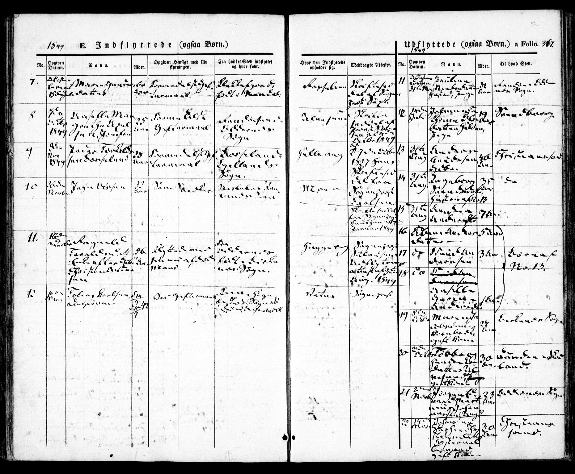 Høvåg sokneprestkontor, AV/SAK-1111-0025/F/Fa/L0003: Parish register (official) no. A 3, 1843-1858, p. 367