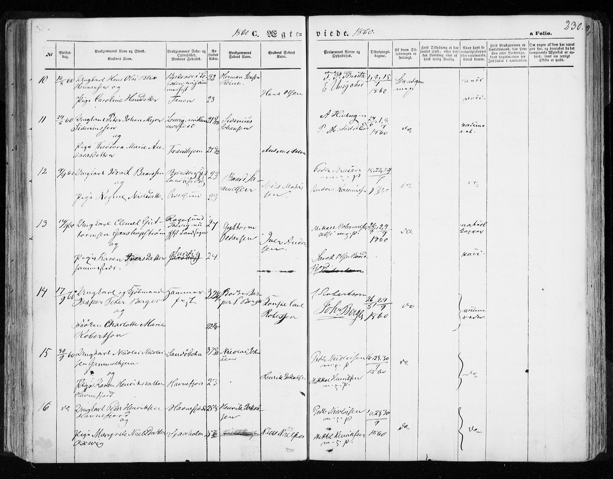 Hammerfest sokneprestkontor, AV/SATØ-S-1347/H/Ha/L0005.kirke: Parish register (official) no. 5, 1857-1869, p. 230