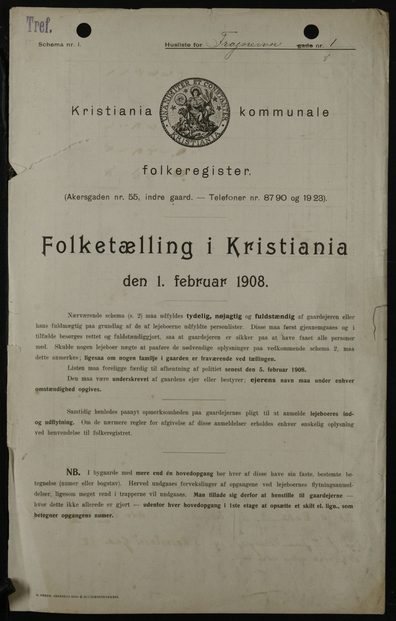 OBA, Municipal Census 1908 for Kristiania, 1908, p. 24419