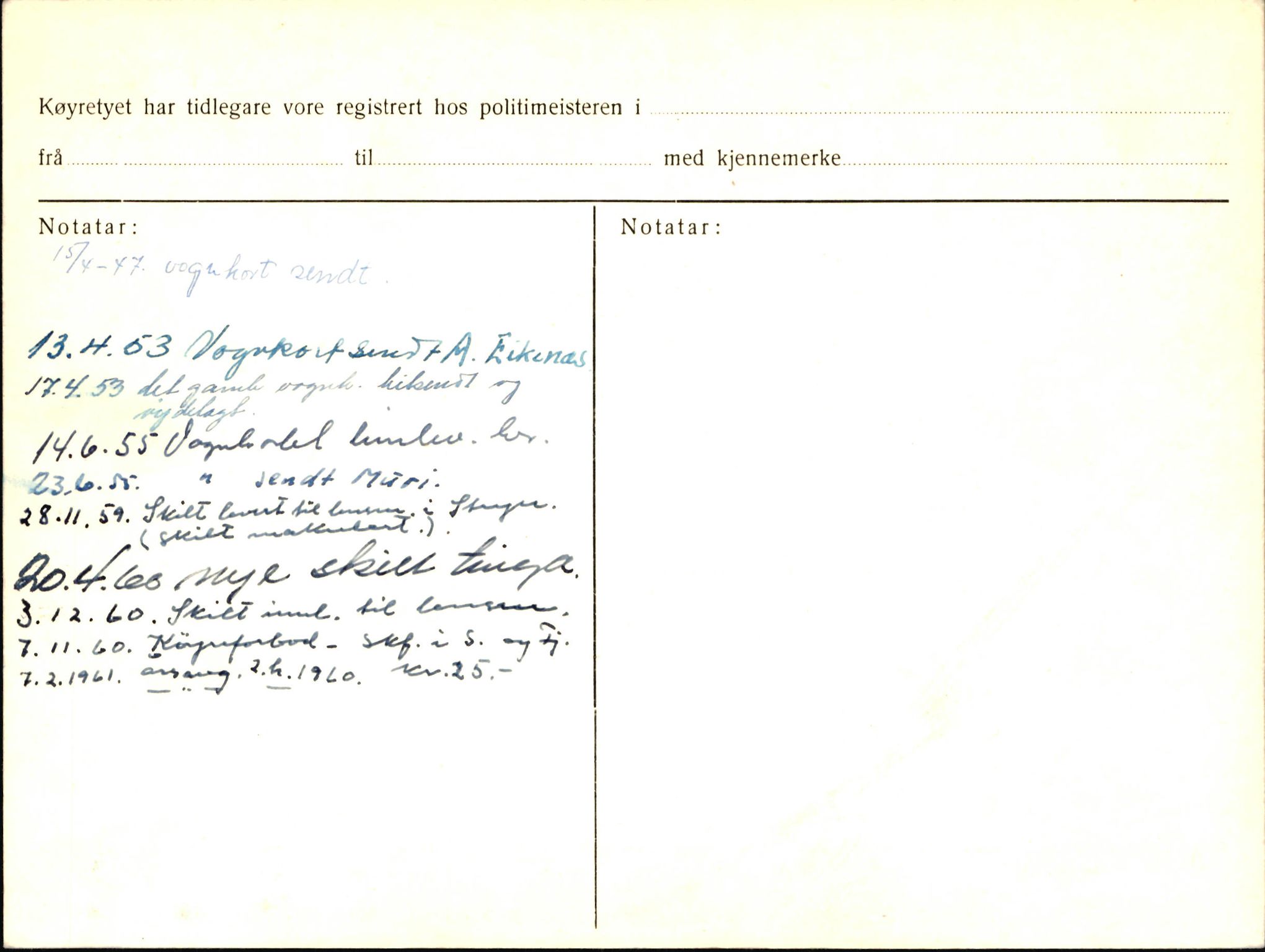 Statens vegvesen, Sogn og Fjordane vegkontor, AV/SAB-A-5301/4/F/L0003: Registerkort utmeldte Fjordane S1000-2499, 1930-1961, p. 153