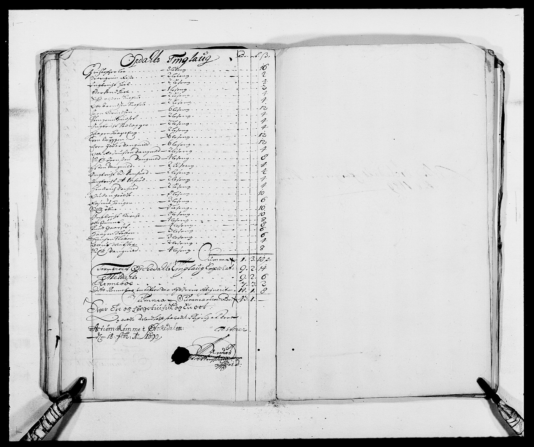 Rentekammeret inntil 1814, Reviderte regnskaper, Fogderegnskap, RA/EA-4092/R58/L3936: Fogderegnskap Orkdal, 1689-1690, p. 88