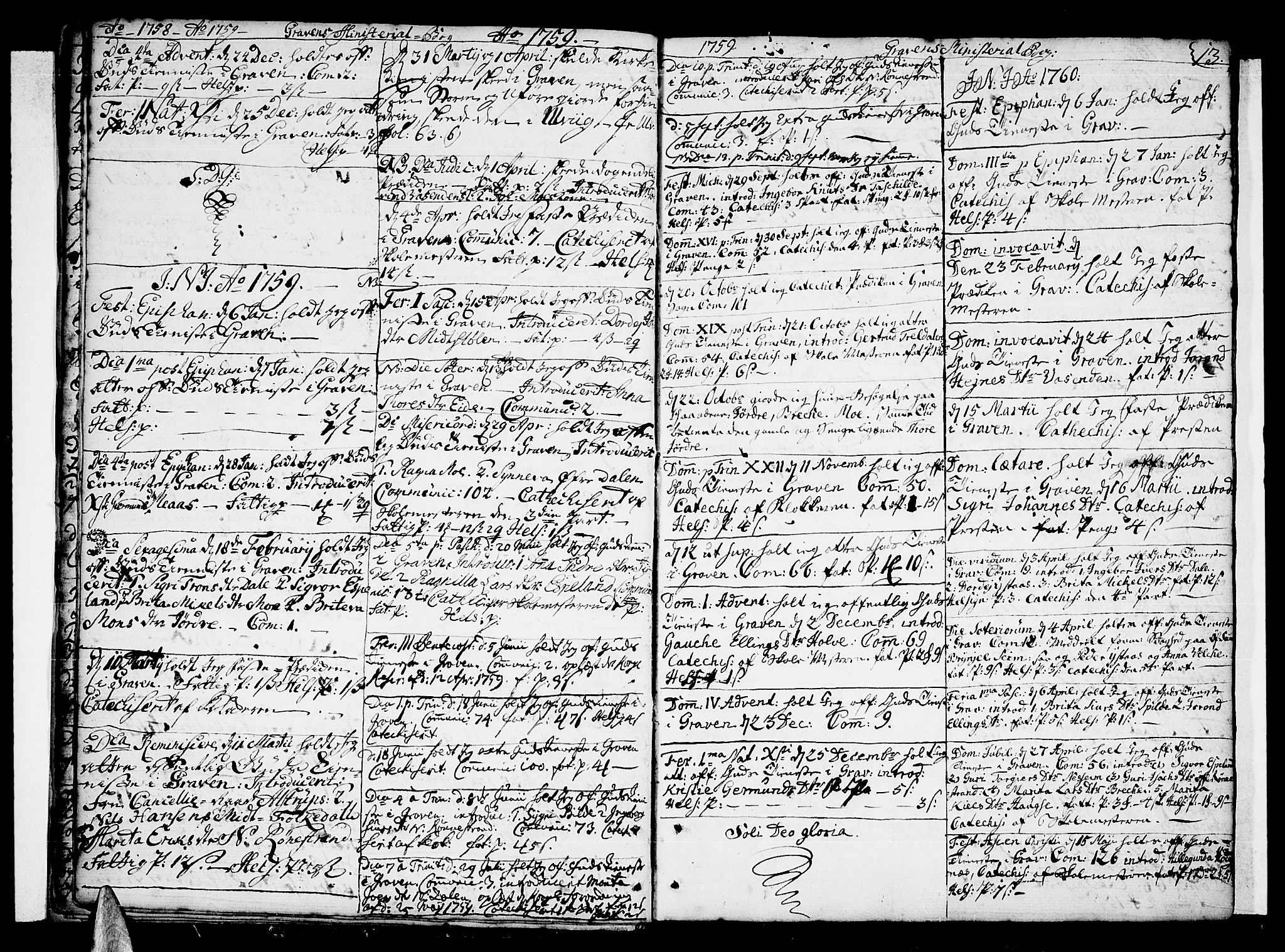 Ulvik sokneprestembete, SAB/A-78801/H/Haa: Parish register (official) no. A 10, 1745-1792, p. 13