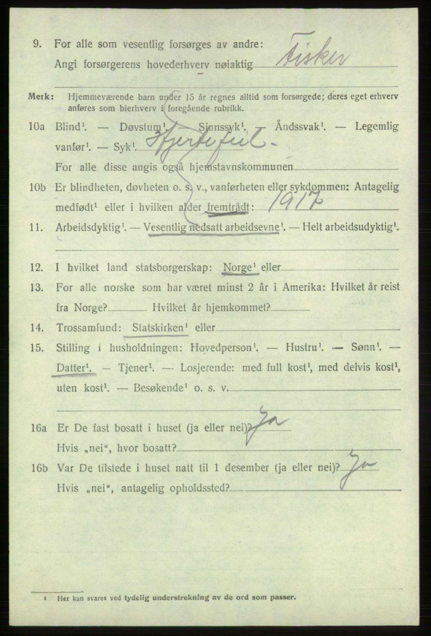 SAB, 1920 census for Bømlo, 1920, p. 2444