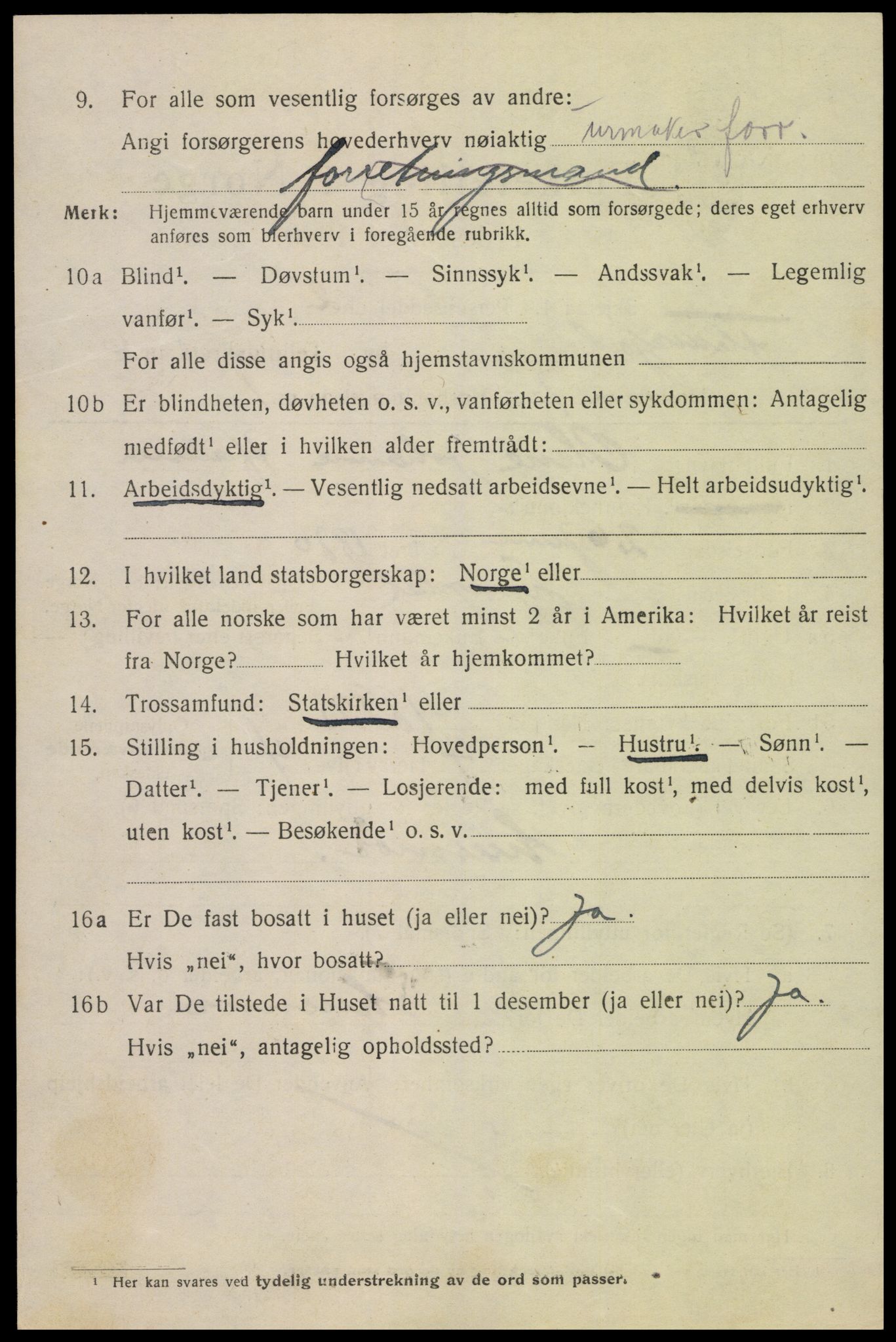 SAK, 1920 census for Flekkefjord, 1920, p. 5825