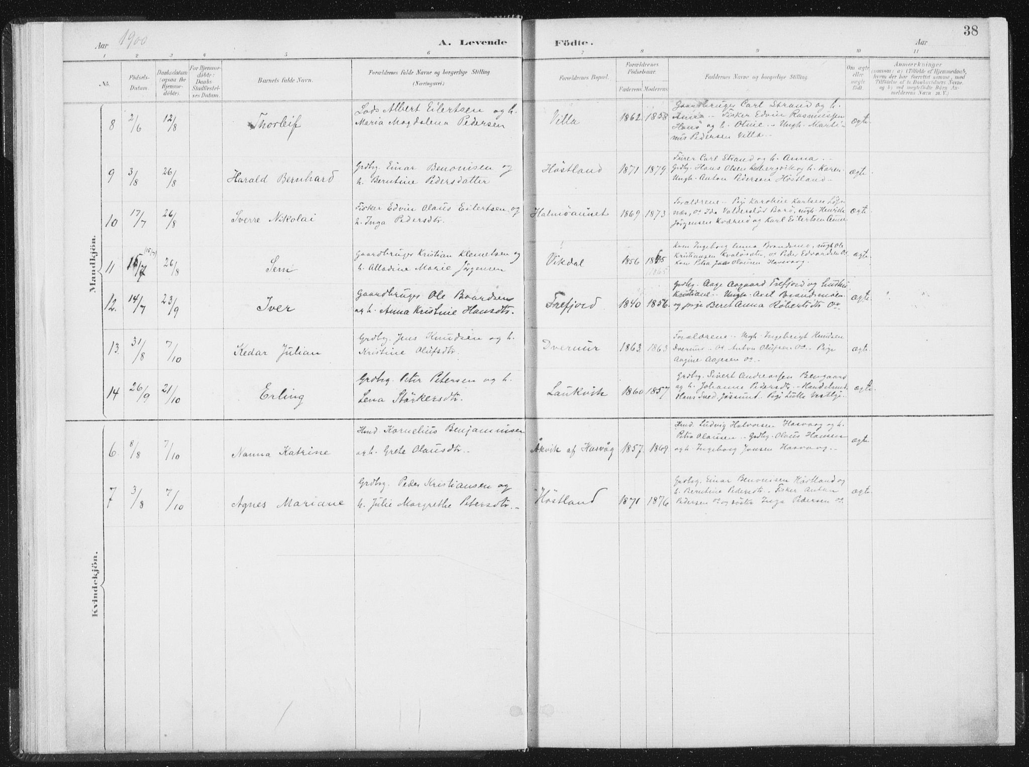 Ministerialprotokoller, klokkerbøker og fødselsregistre - Nord-Trøndelag, SAT/A-1458/771/L0597: Parish register (official) no. 771A04, 1885-1910, p. 38