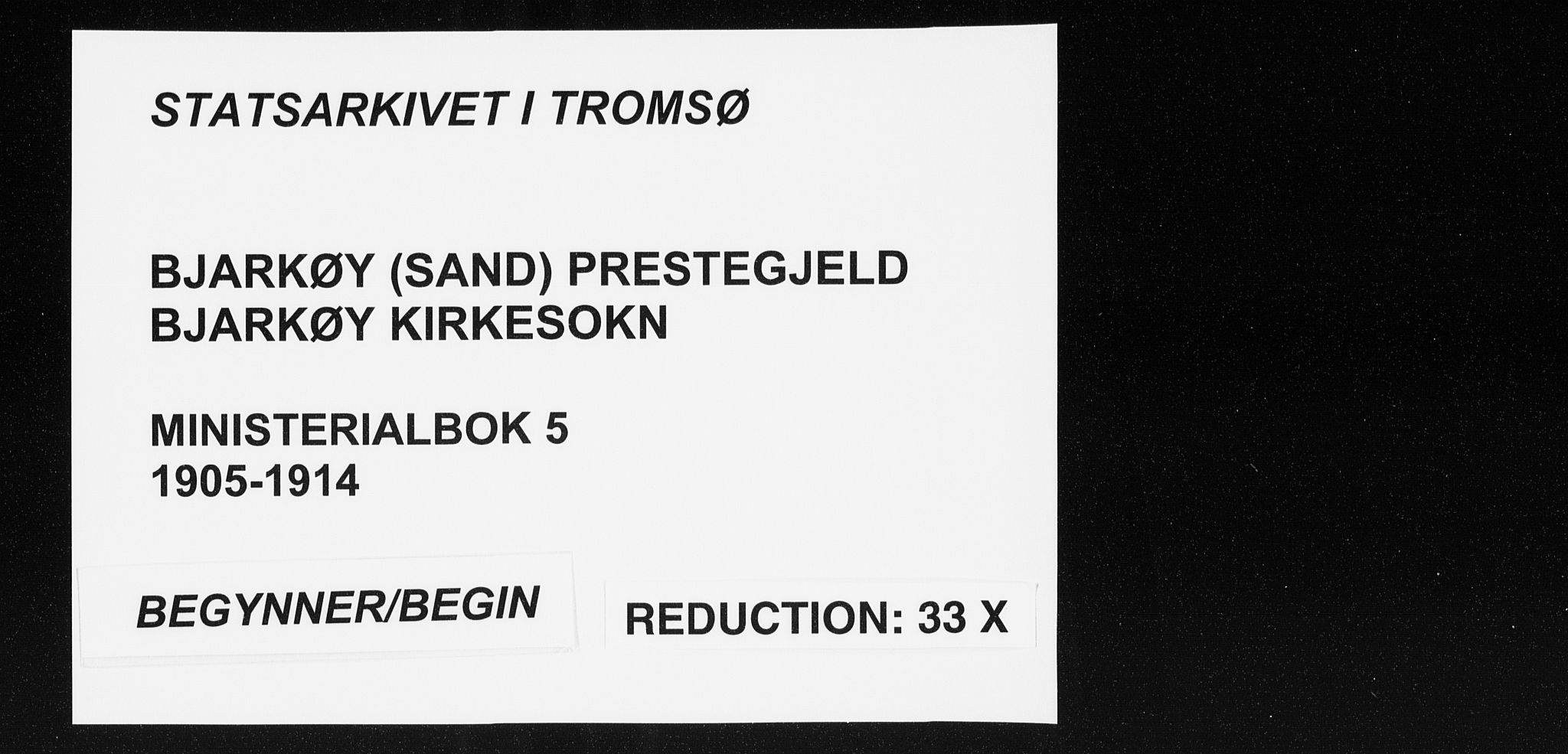 Sand/Bjarkøy sokneprestkontor, SATØ/S-0811/I/Ia/Iaa/L0005kirke: Parish register (official) no. 5, 1905-1914