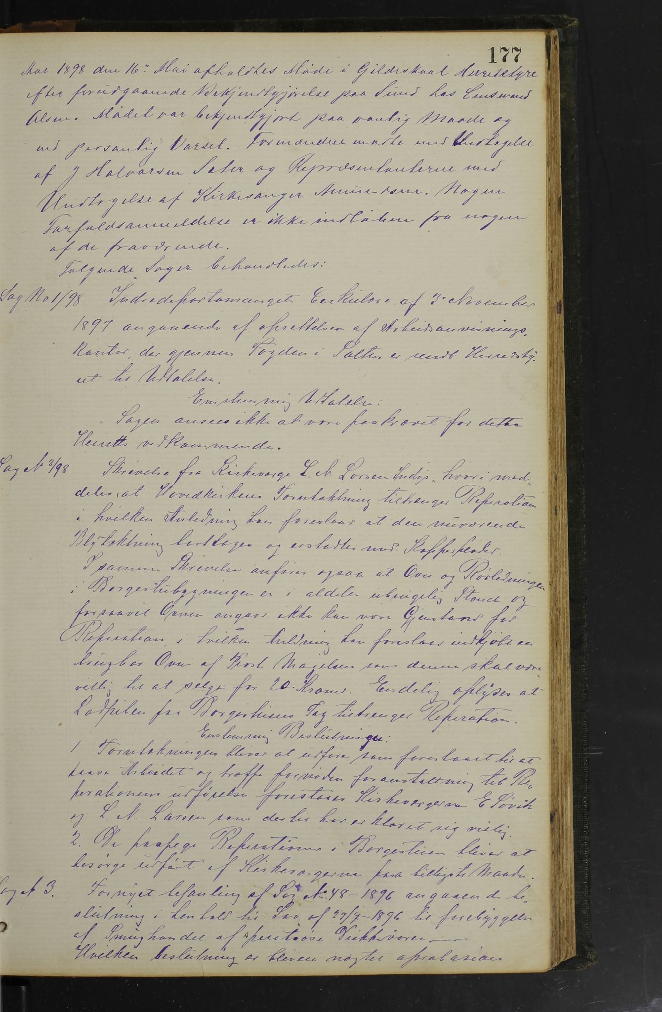 Gildeskål kommune. Formannskapet, AIN/K-18380.150/100/L0002: Møtebok formannskapet, 1880-1903, p. 177