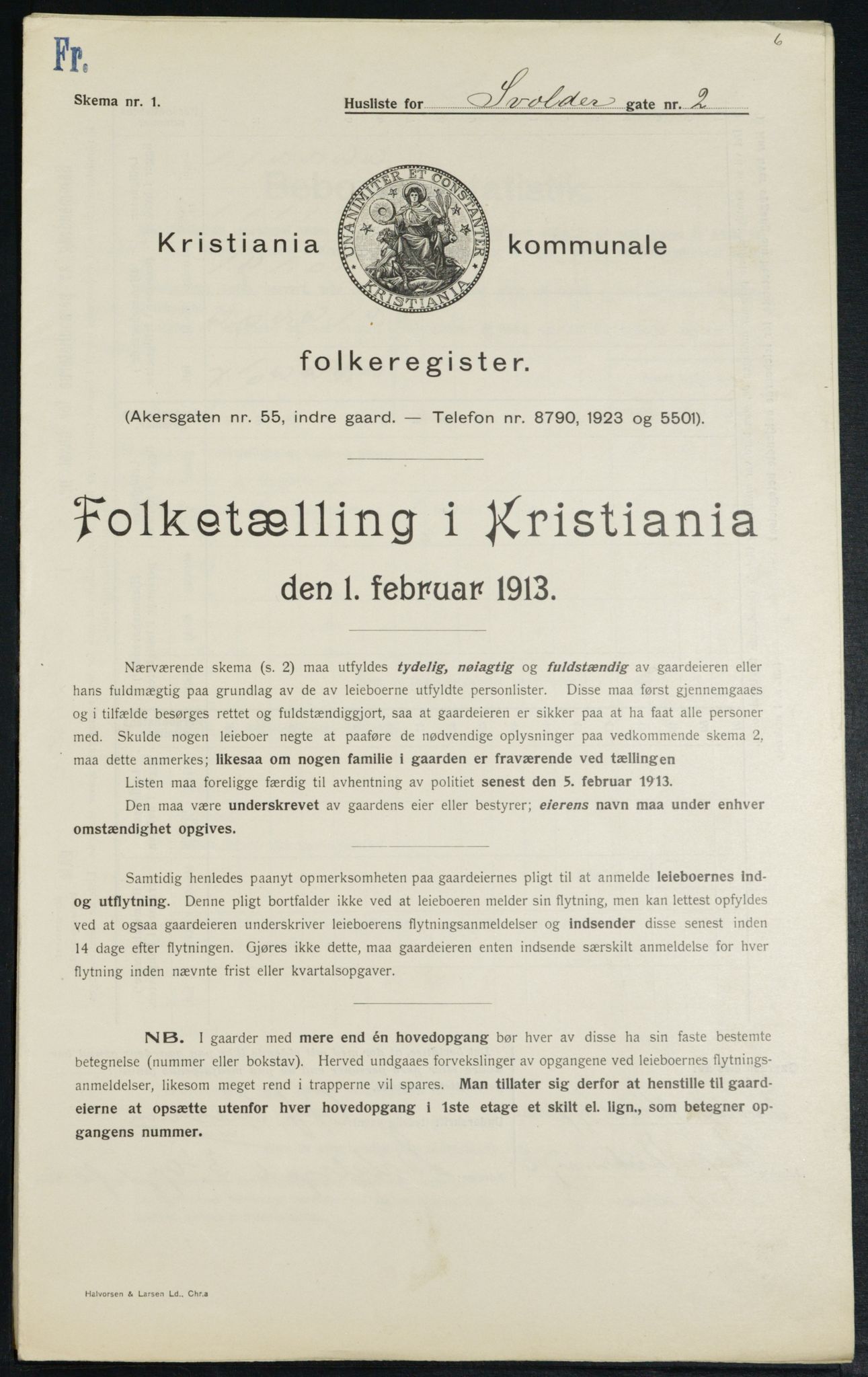 OBA, Municipal Census 1913 for Kristiania, 1913, p. 106284