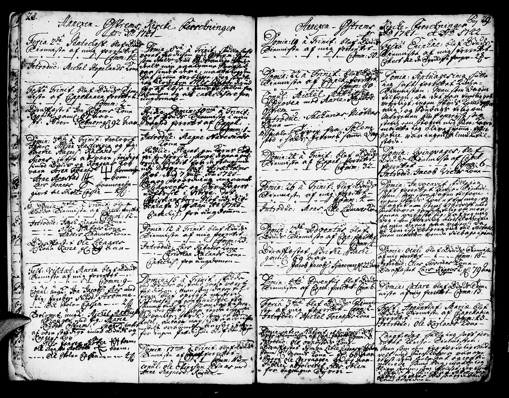 Lindås Sokneprestembete, AV/SAB-A-76701/H/Haa/Haaa/L0002: Parish register (official) no. A 2, 1740-1748, p. 28-29