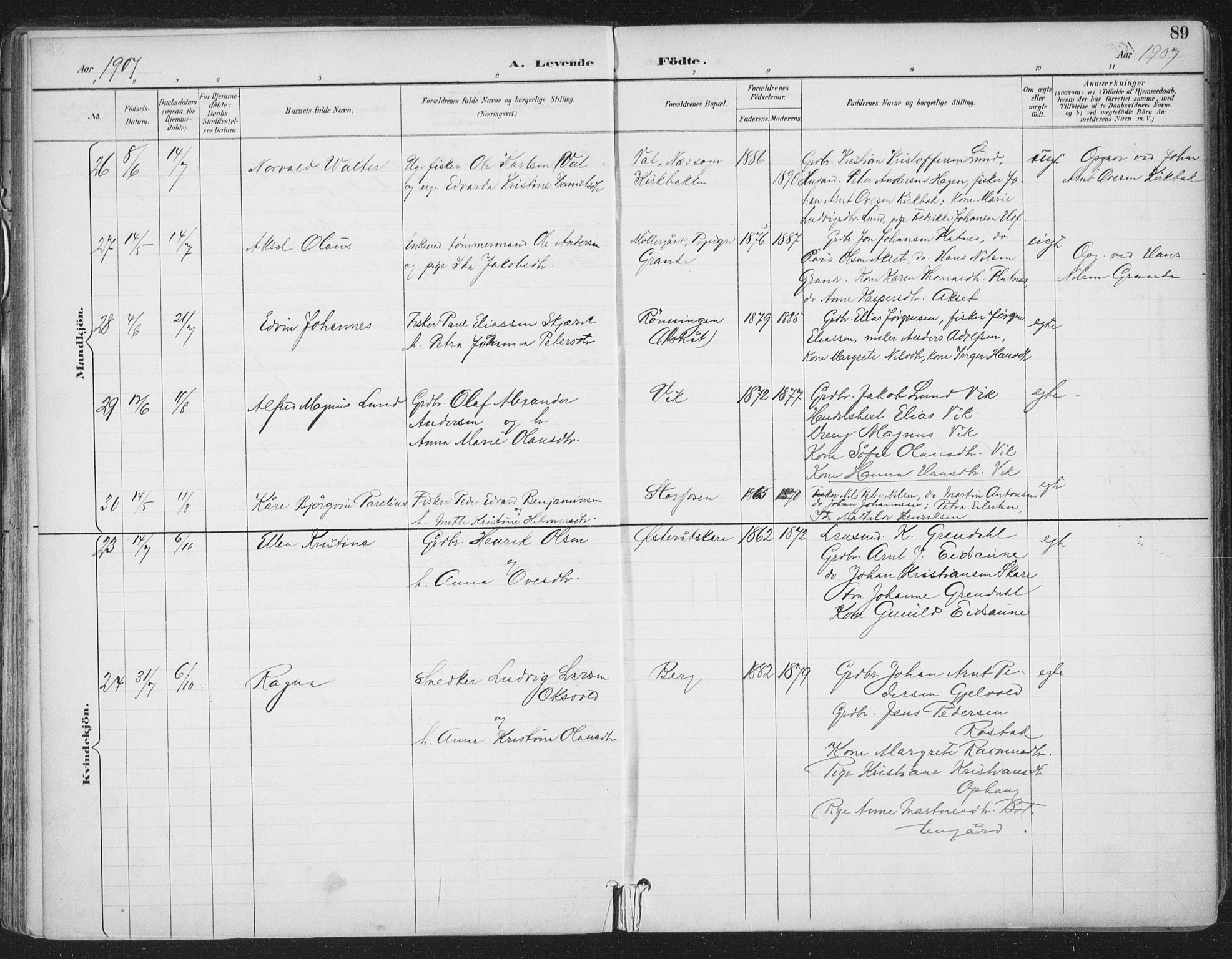 Ministerialprotokoller, klokkerbøker og fødselsregistre - Sør-Trøndelag, AV/SAT-A-1456/659/L0743: Parish register (official) no. 659A13, 1893-1910, p. 89