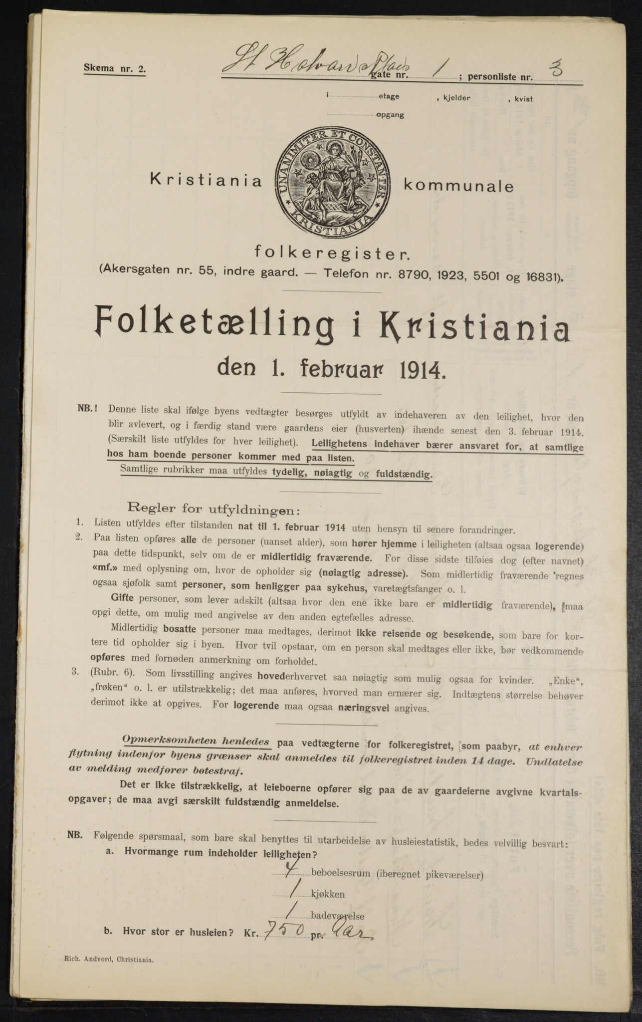 OBA, Municipal Census 1914 for Kristiania, 1914, p. 87752