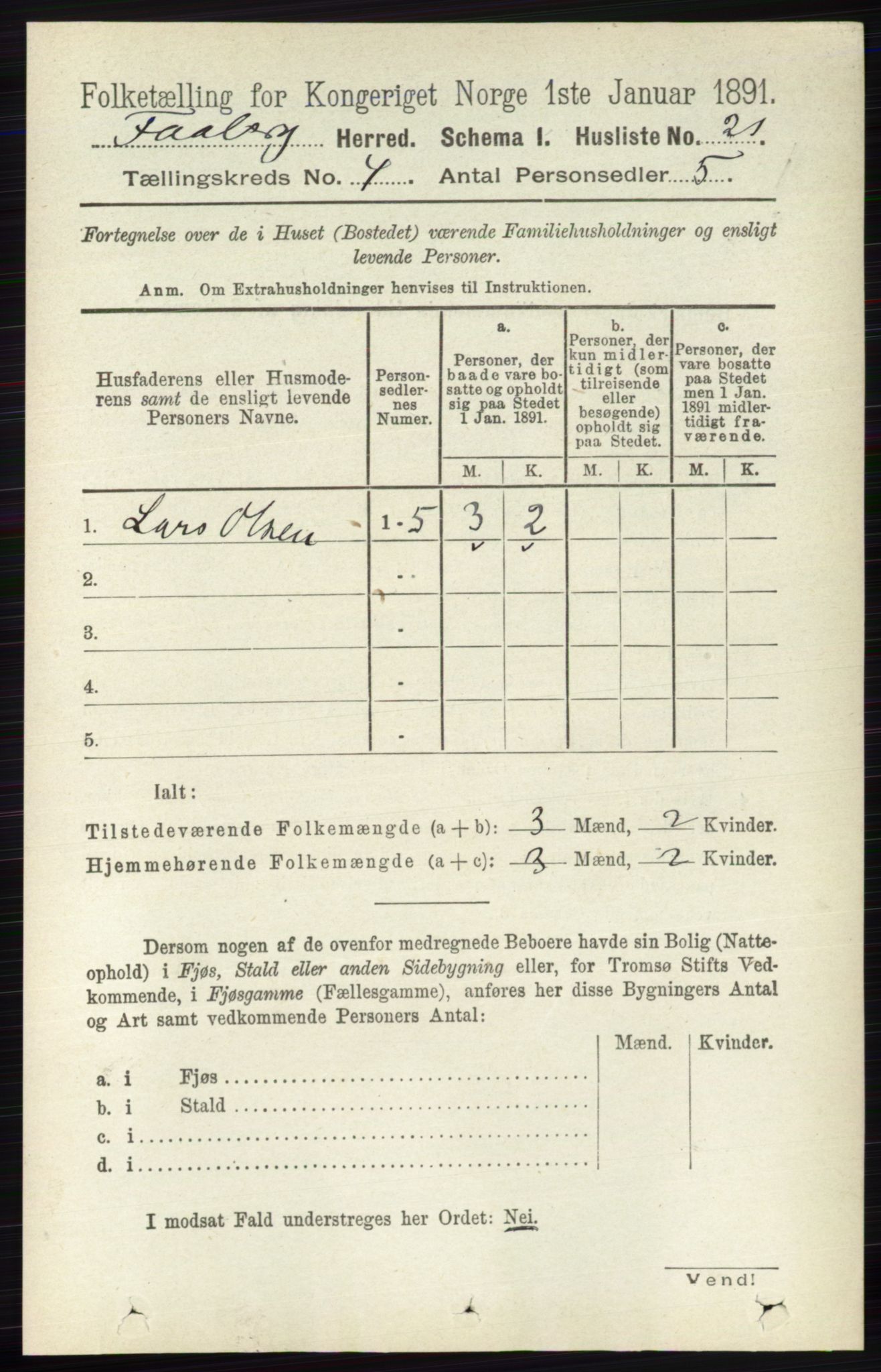 RA, 1891 census for 0524 Fåberg, 1891, p. 1186