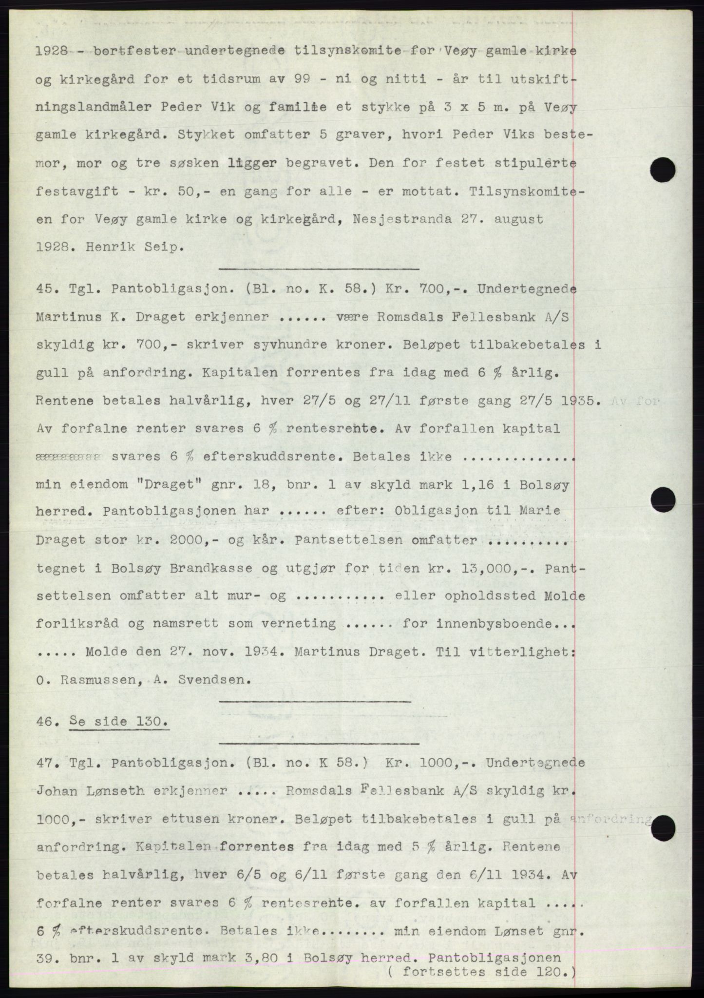 Romsdal sorenskriveri, AV/SAT-A-4149/1/2/2C/L0066: Mortgage book no. 60, 1934-1935, Deed date: 01.12.1934