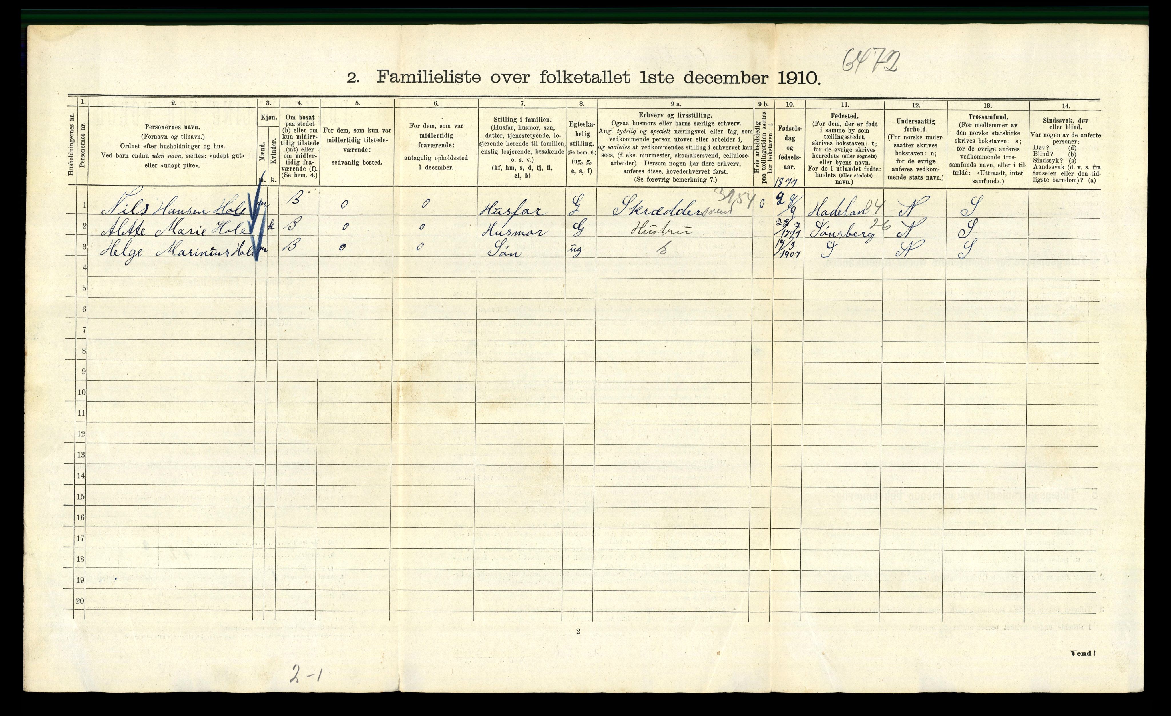 RA, 1910 census for Kristiania, 1910, p. 89124