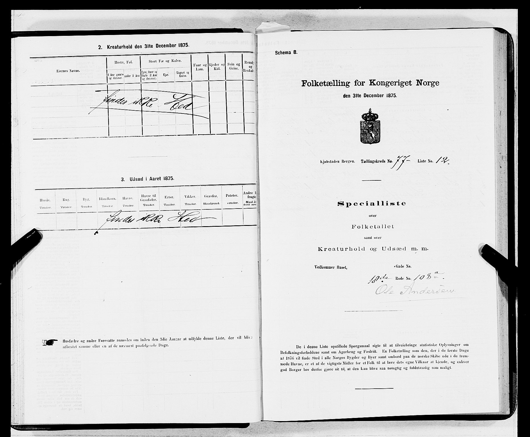 SAB, 1875 census for 1301 Bergen, 1875, p. 4151