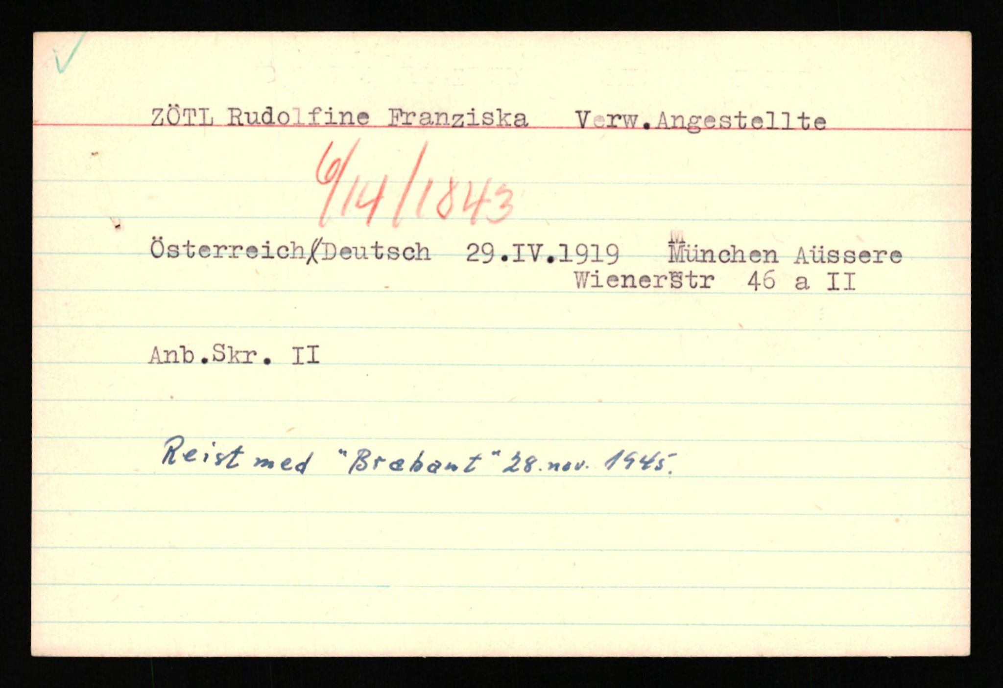 Forsvaret, Forsvarets overkommando II, AV/RA-RAFA-3915/D/Db/L0037: CI Questionaires. Tyske okkupasjonsstyrker i Norge. Tyskere., 1945-1946, p. 525