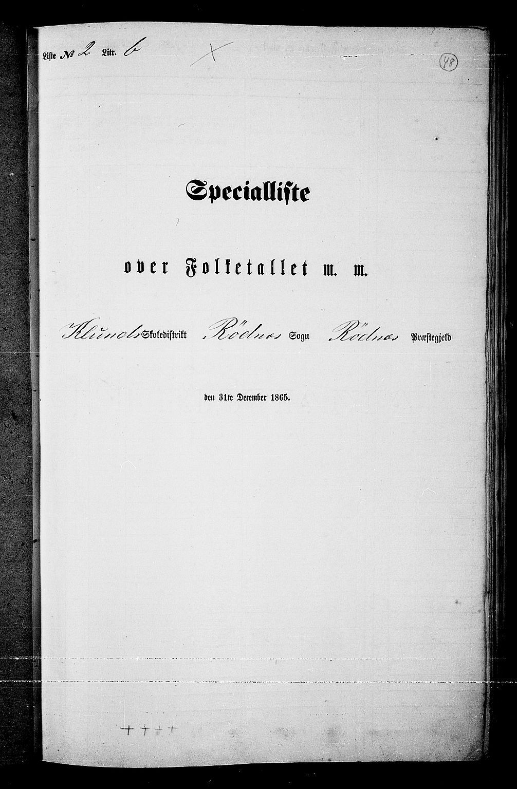 RA, 1865 census for Rødenes, 1865, p. 44
