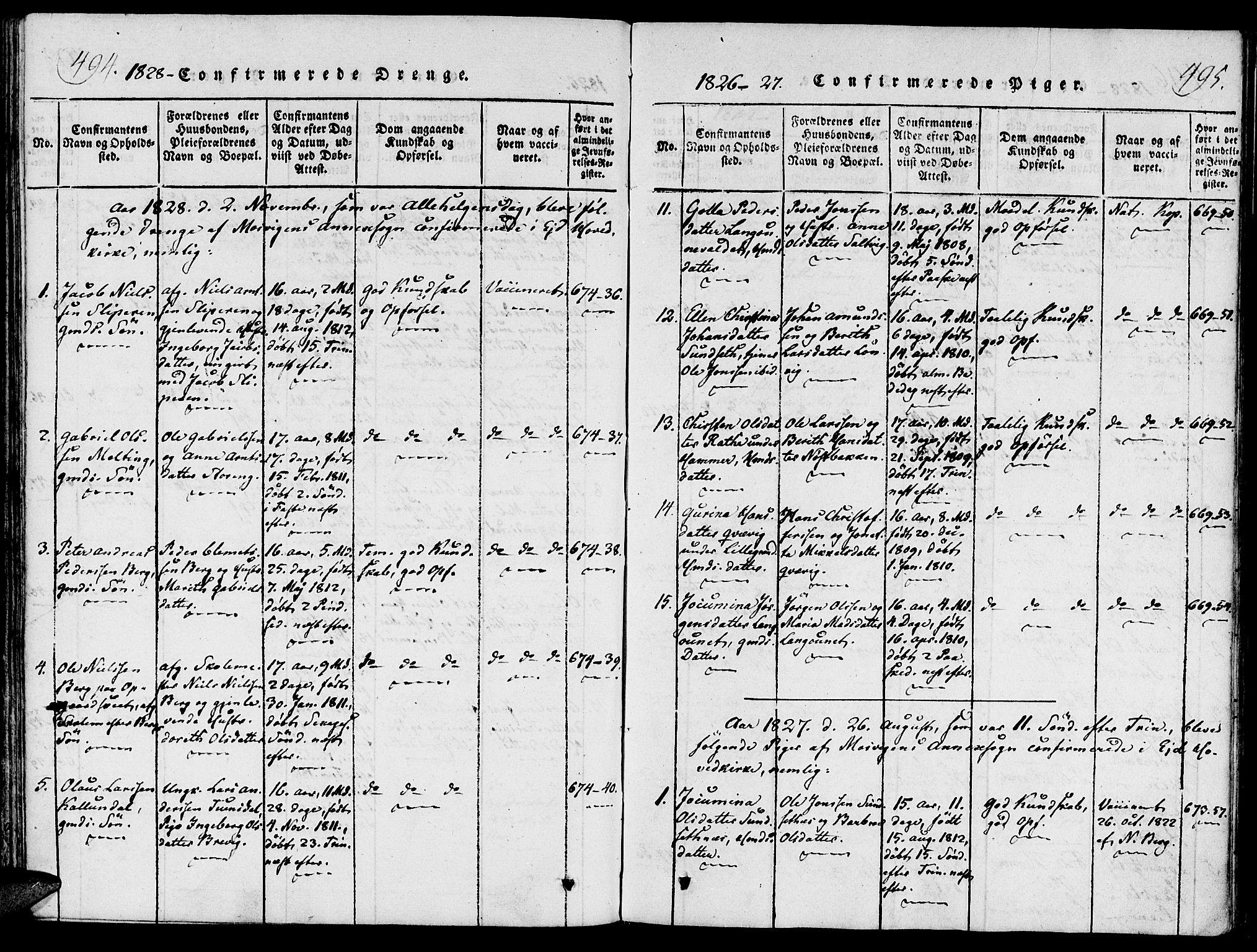 Ministerialprotokoller, klokkerbøker og fødselsregistre - Nord-Trøndelag, SAT/A-1458/733/L0322: Parish register (official) no. 733A01, 1817-1842, p. 494-495