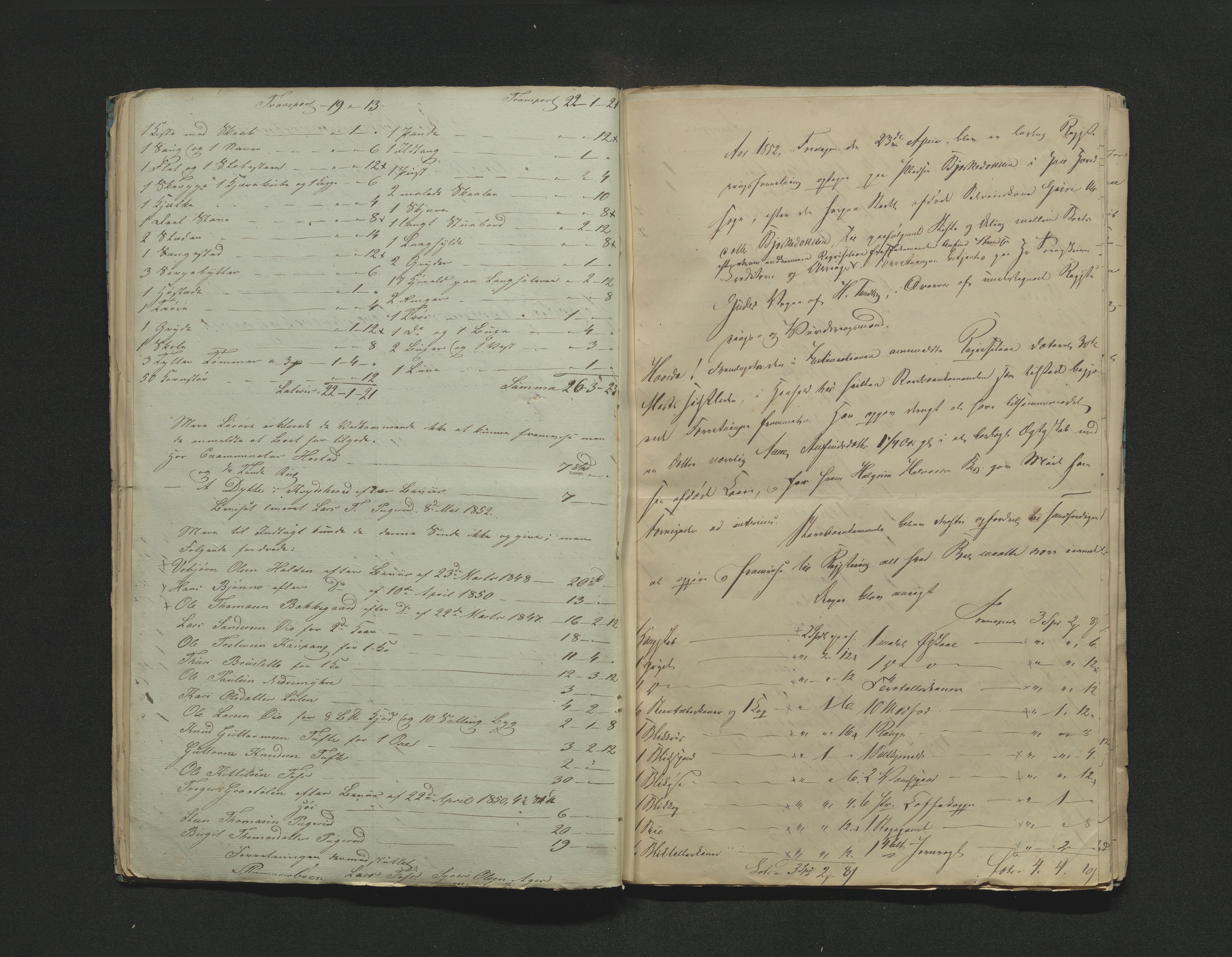 Hallingdal sorenskriveri, AV/SAKO-A-121/H/Hb/Hbb/Hbba/L0024: Skifteregistreringsprotokoll, Sorenskriveriet, 1852