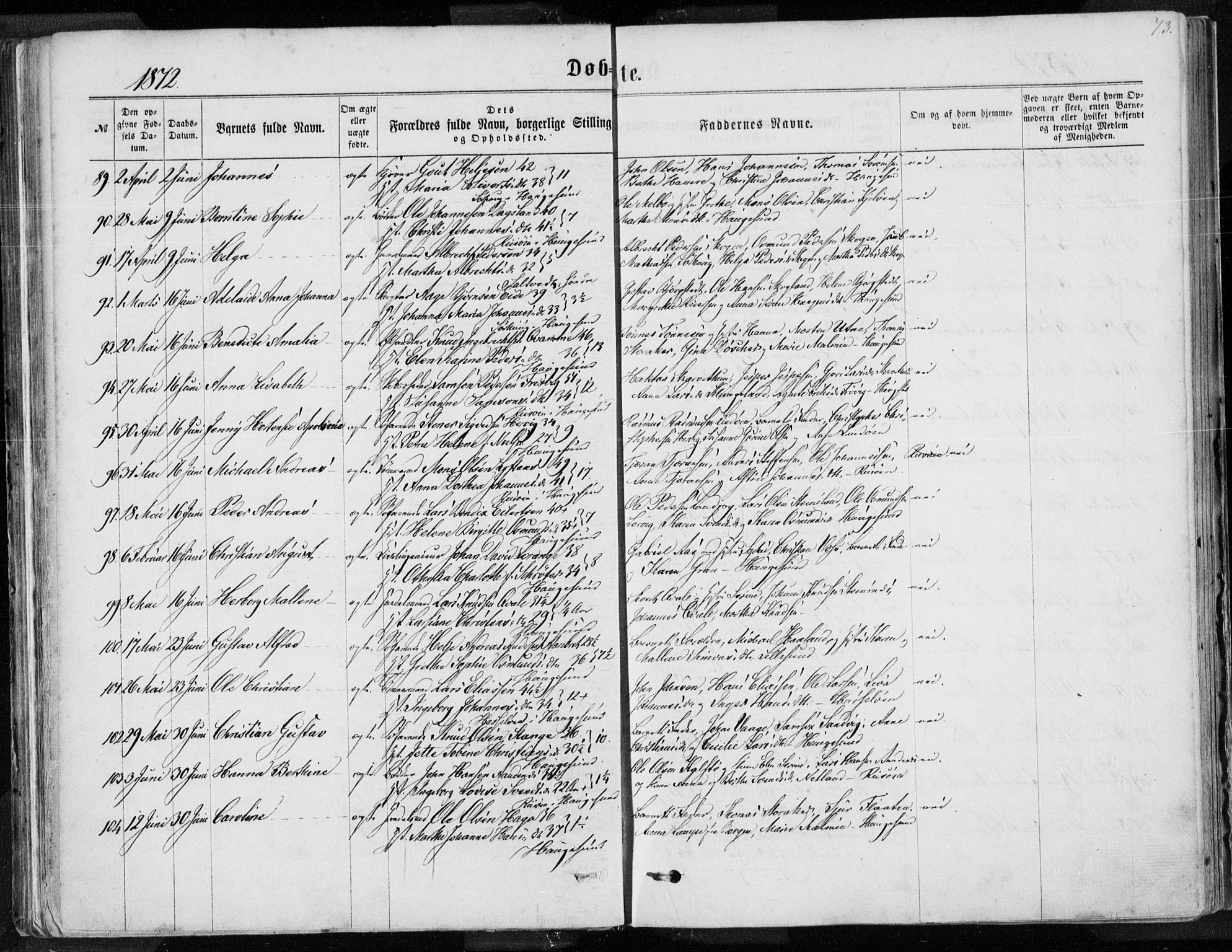 Torvastad sokneprestkontor, AV/SAST-A -101857/H/Ha/Haa/L0012: Parish register (official) no. A 12.1, 1867-1877, p. 73