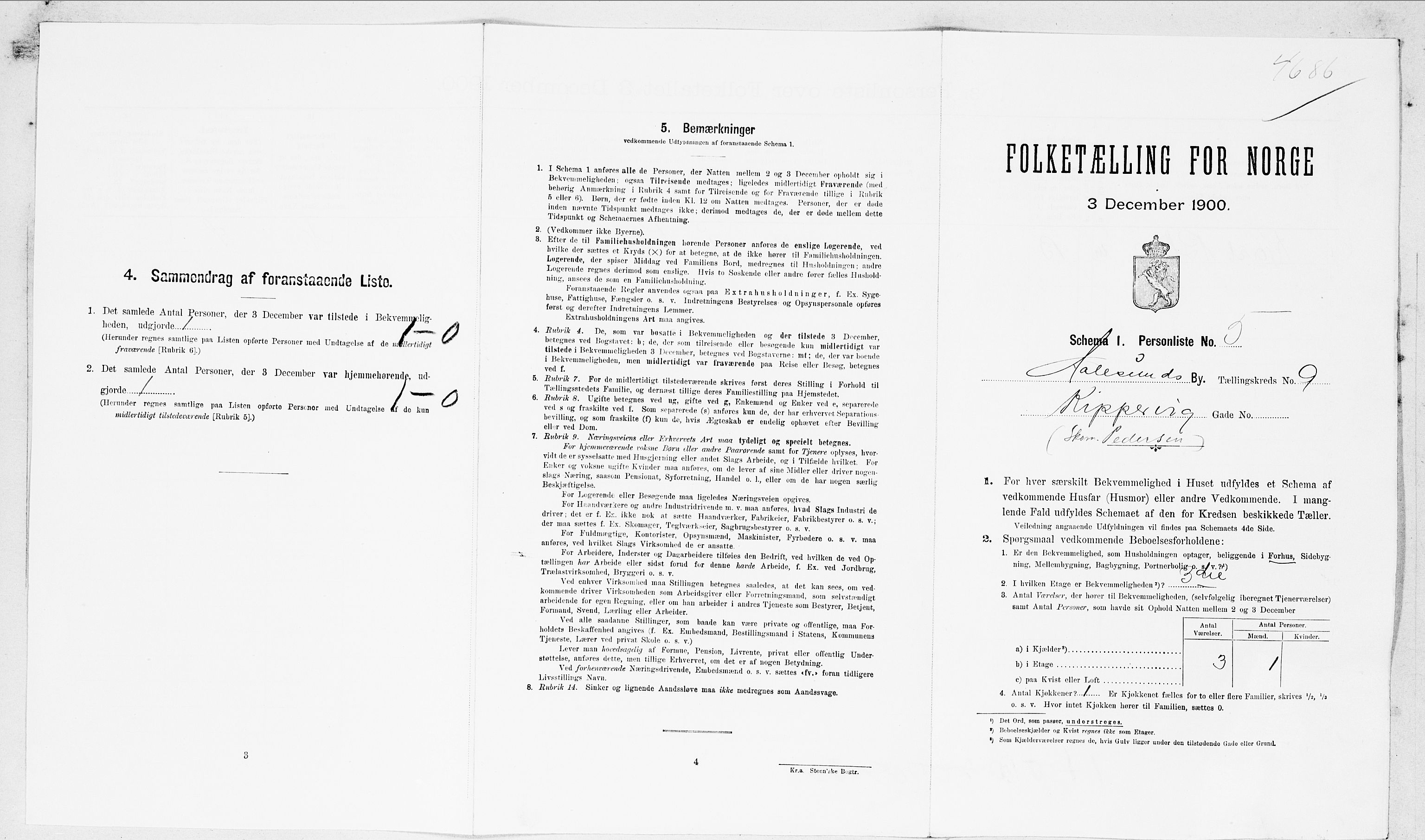 SAT, 1900 census for Ålesund, 1900, p. 2413