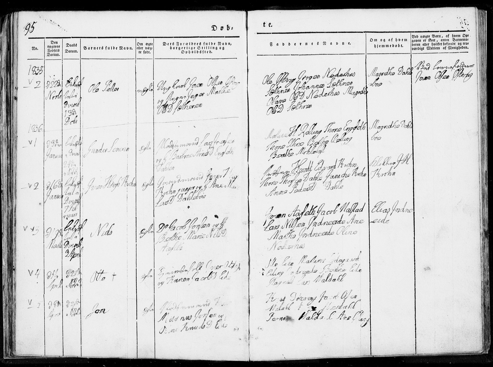 Ministerialprotokoller, klokkerbøker og fødselsregistre - Møre og Romsdal, AV/SAT-A-1454/519/L0247: Parish register (official) no. 519A06, 1827-1846, p. 95