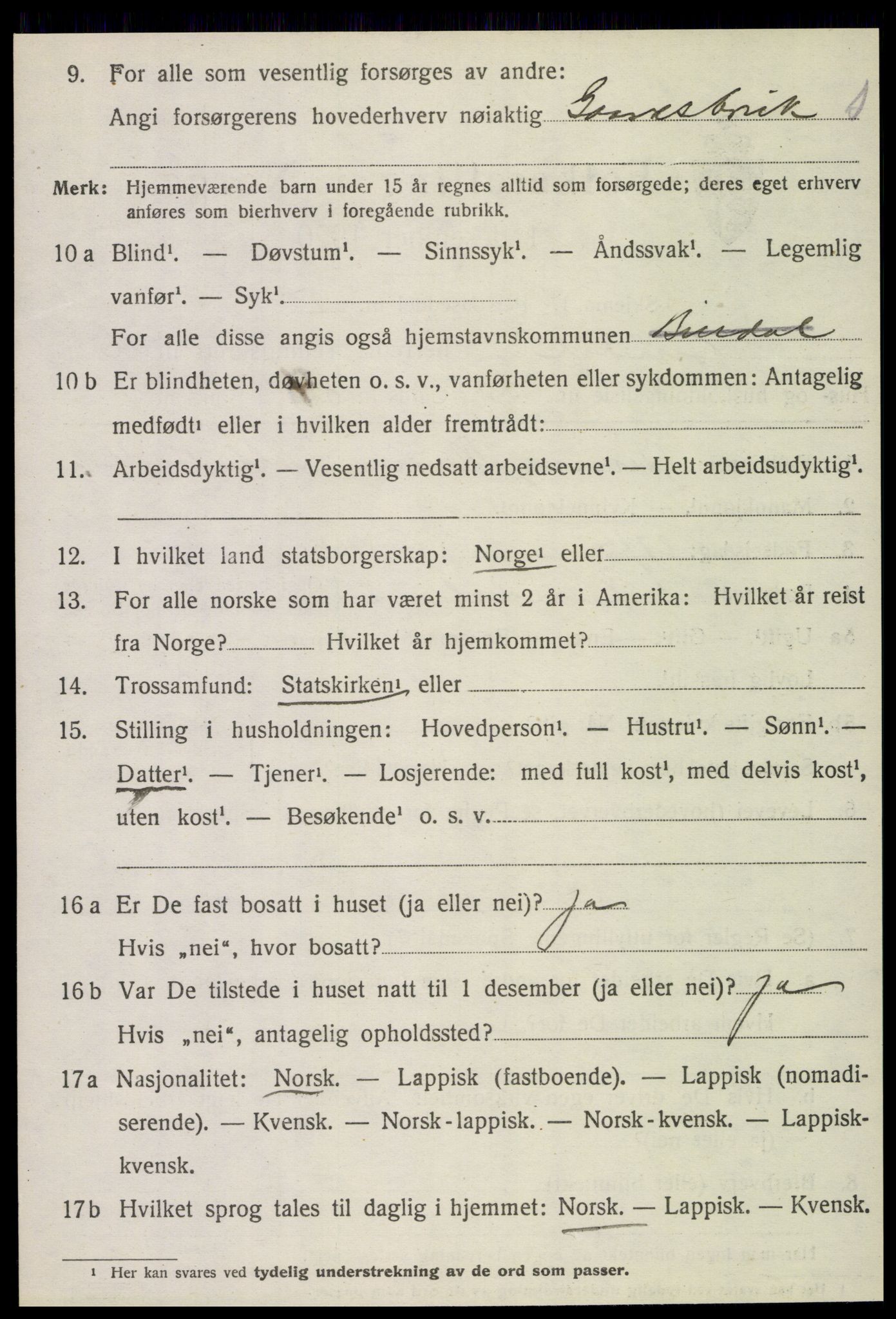 SAT, 1920 census for Bindal, 1920, p. 5556