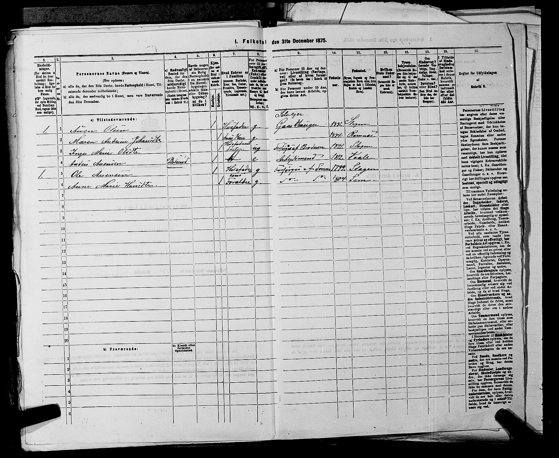 SAKO, 1875 census for 0721P Sem, 1875, p. 1345