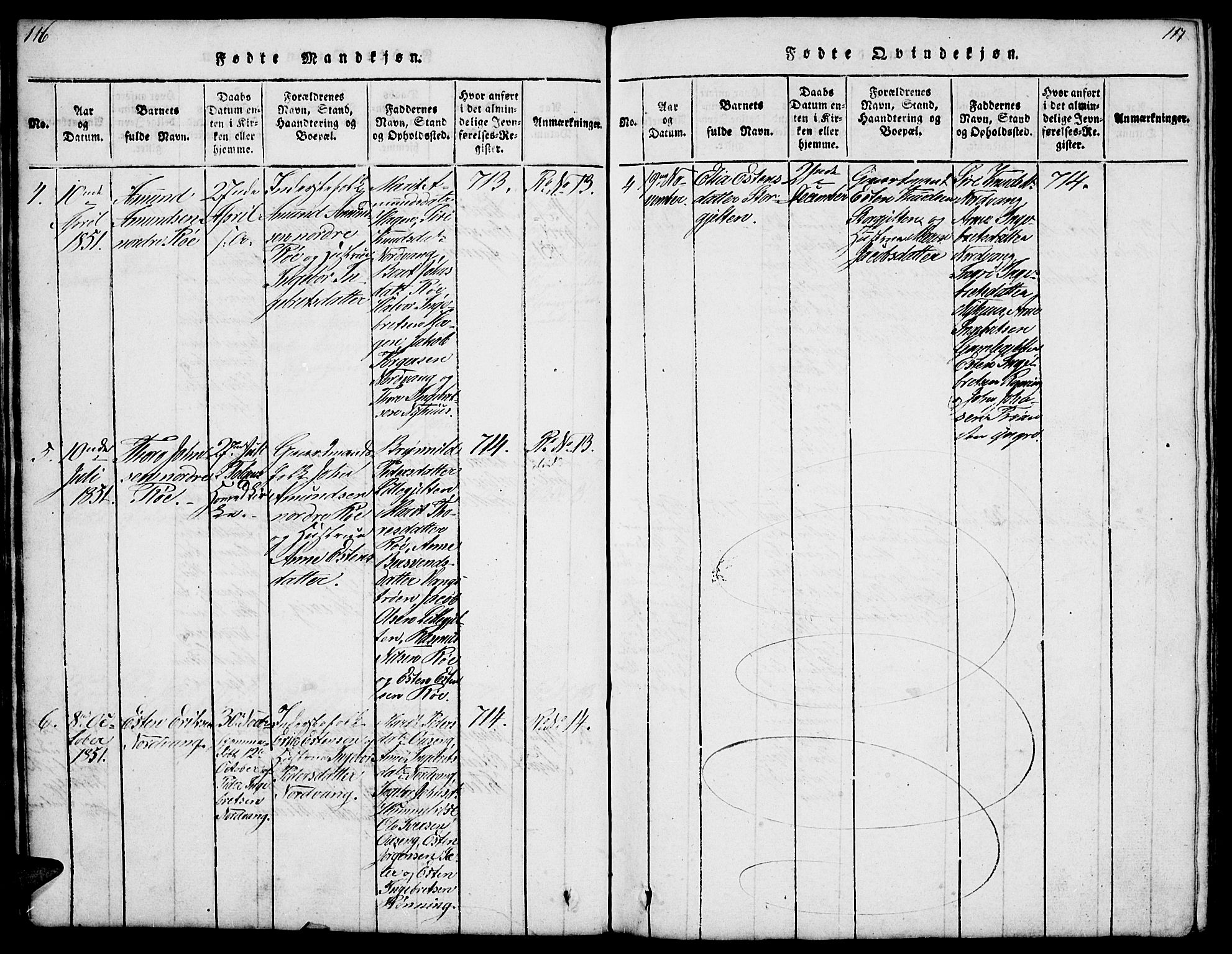 Tolga prestekontor, SAH/PREST-062/L/L0003: Parish register (copy) no. 3, 1815-1862, p. 116-117