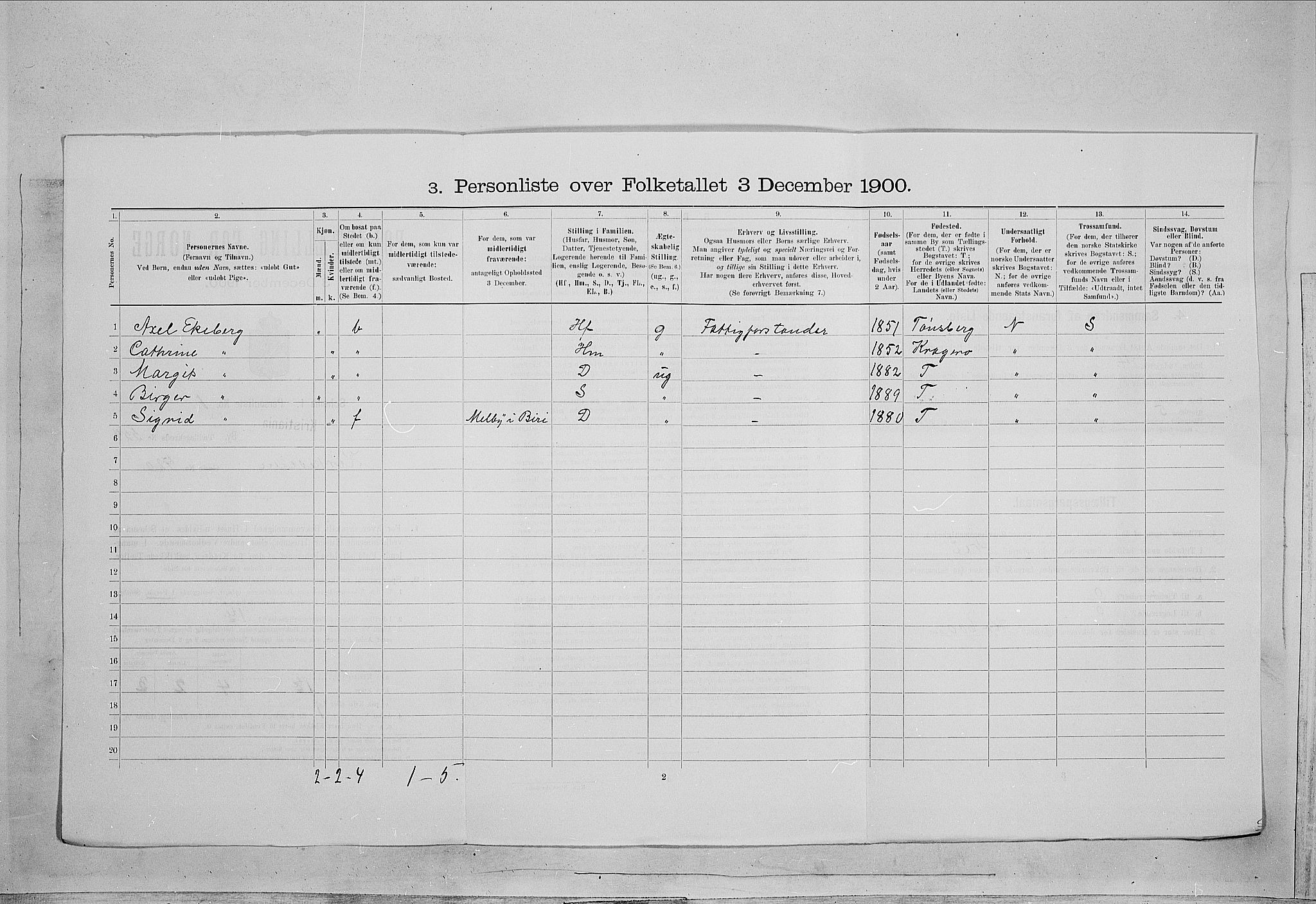 SAO, 1900 census for Kristiania, 1900, p. 45958