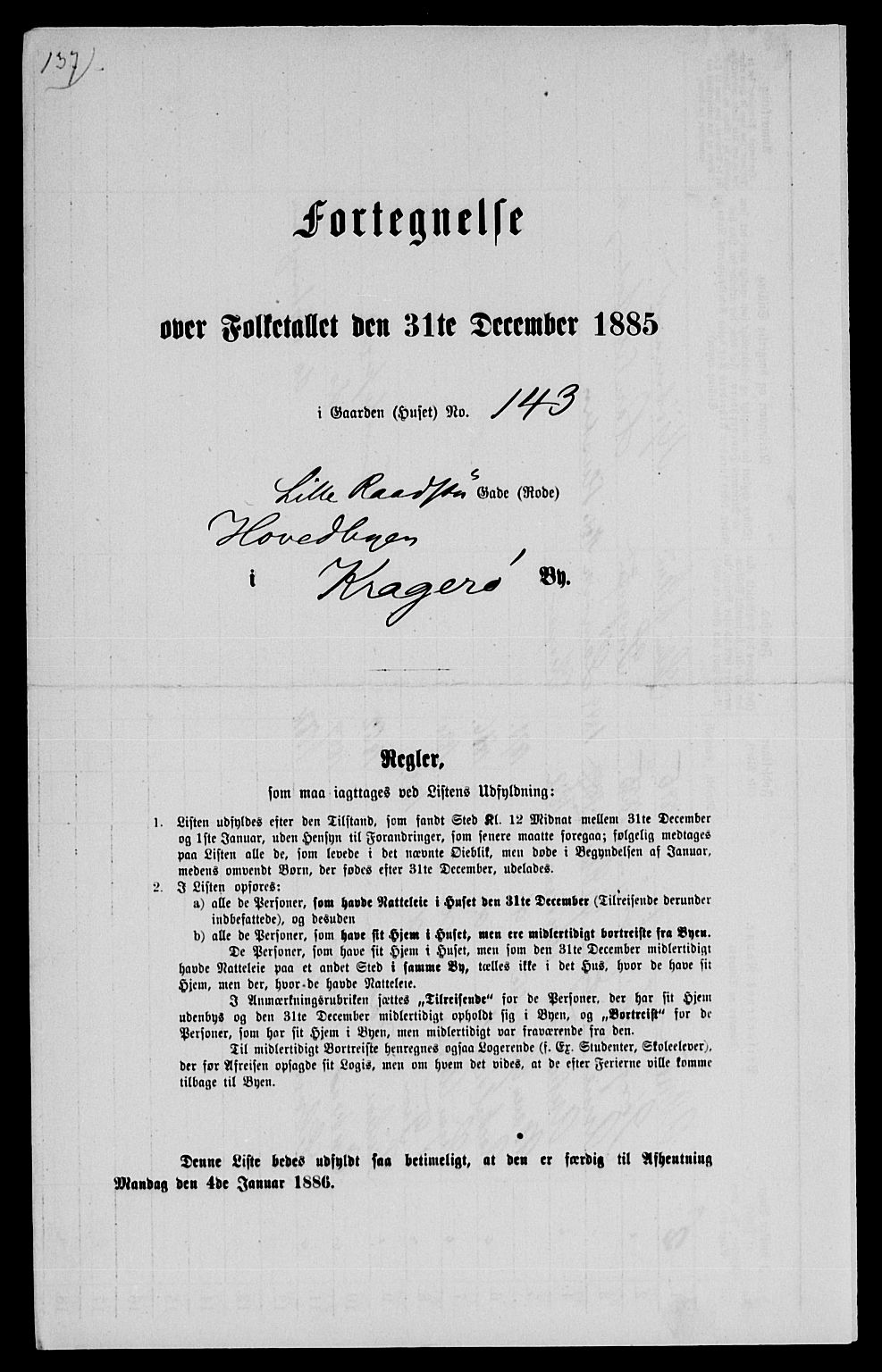 SAKO, 1885 census for 0801 Kragerø, 1885, p. 1308