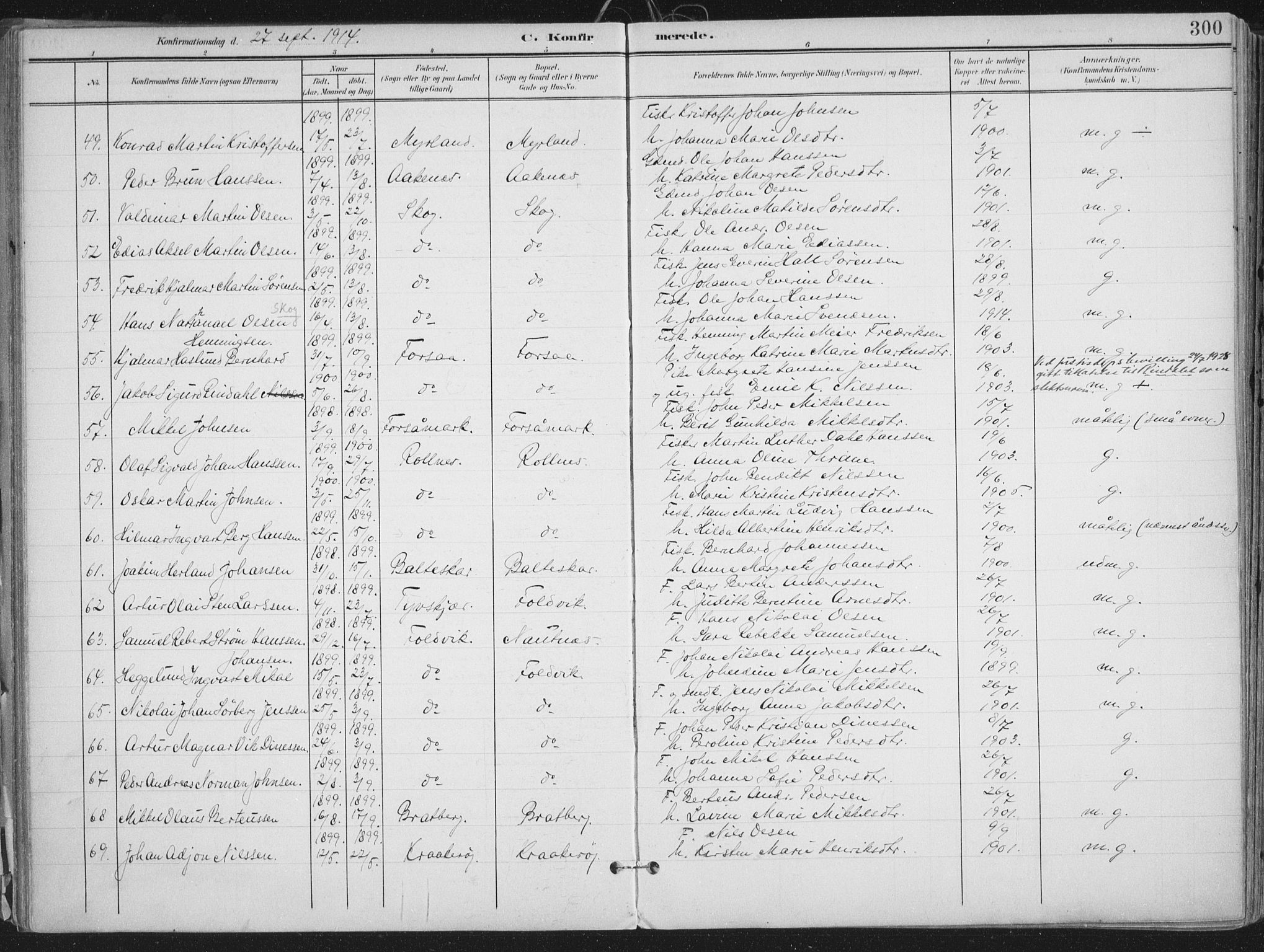 Ibestad sokneprestembete, AV/SATØ-S-0077/H/Ha/Haa/L0017kirke: Parish register (official) no. 17, 1901-1914, p. 300