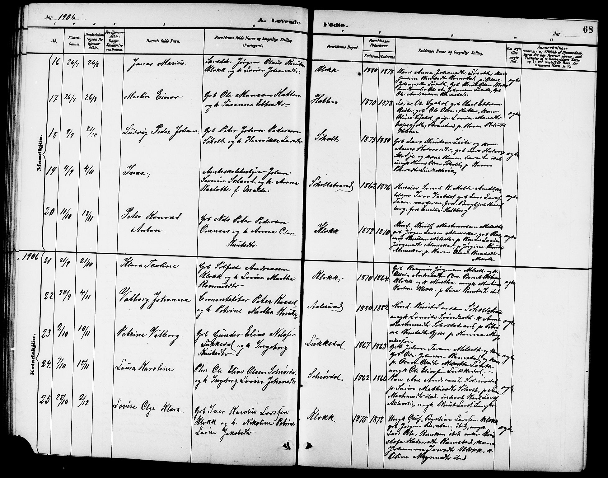 Ministerialprotokoller, klokkerbøker og fødselsregistre - Møre og Romsdal, AV/SAT-A-1454/522/L0327: Parish register (copy) no. 522C06, 1890-1915, p. 68