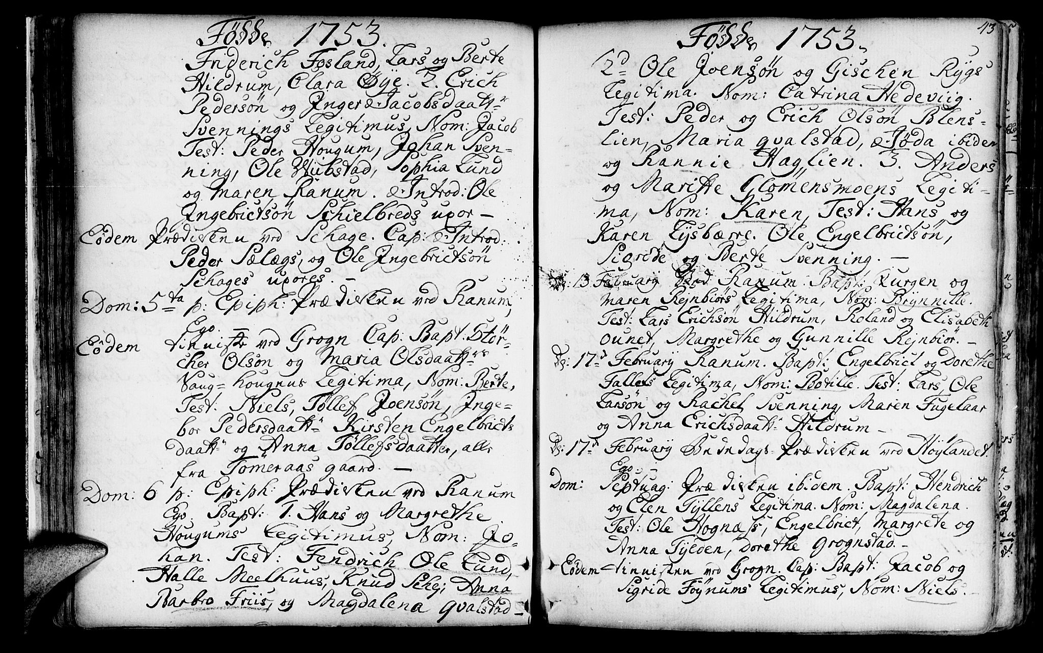 Ministerialprotokoller, klokkerbøker og fødselsregistre - Nord-Trøndelag, SAT/A-1458/764/L0542: Parish register (official) no. 764A02, 1748-1779, p. 43