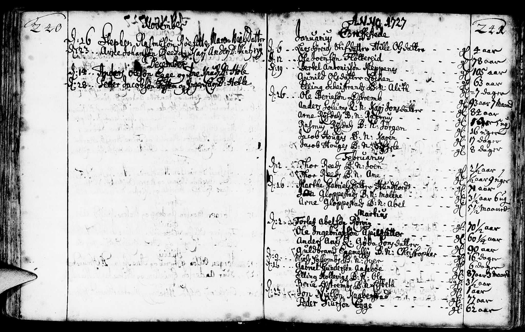 Gloppen sokneprestembete, AV/SAB-A-80101/H/Haa/Haaa/L0002: Parish register (official) no. A 2, 1712-1735, p. 240-241