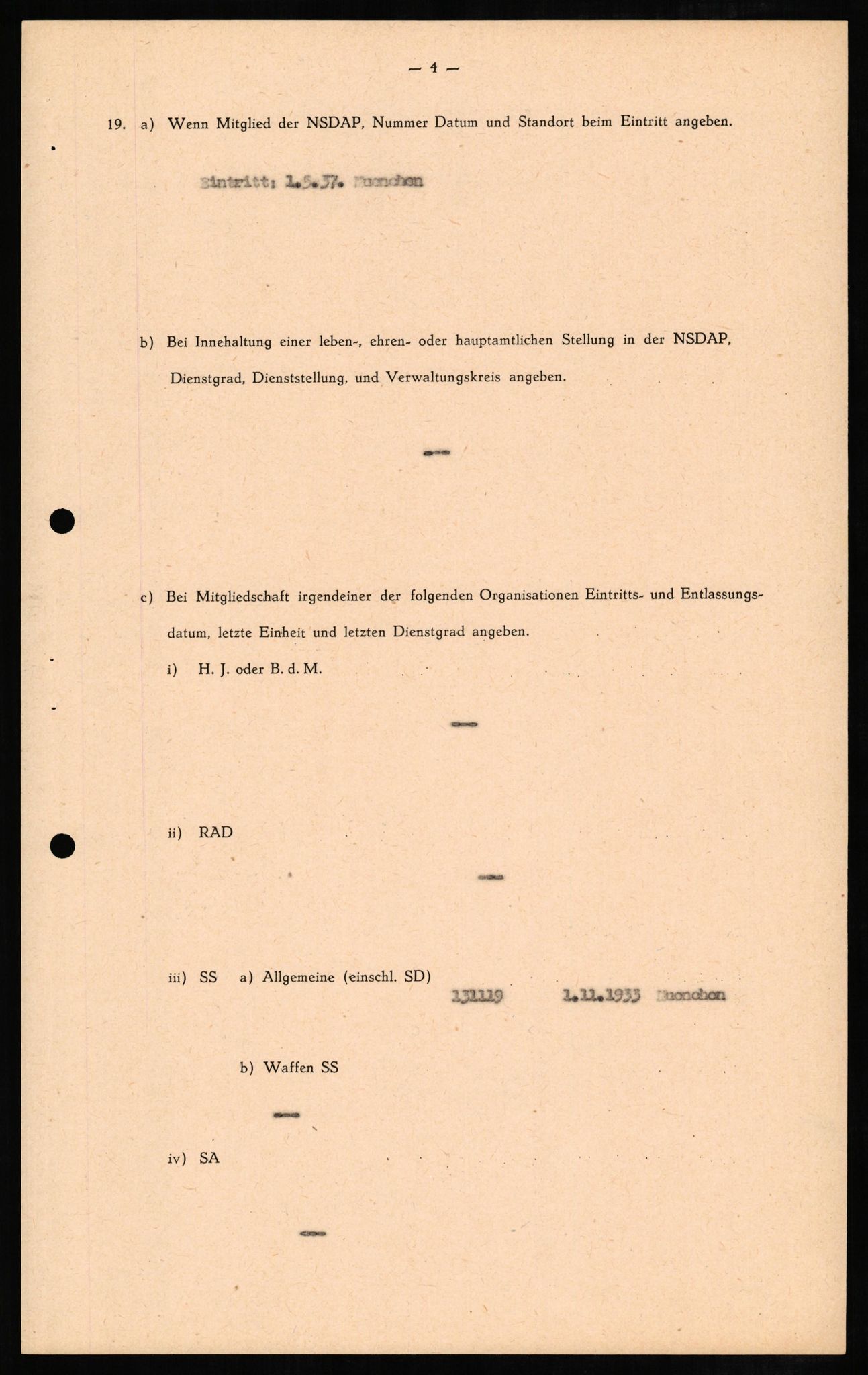 Forsvaret, Forsvarets overkommando II, AV/RA-RAFA-3915/D/Db/L0006: CI Questionaires. Tyske okkupasjonsstyrker i Norge. Tyskere., 1945-1946, p. 133