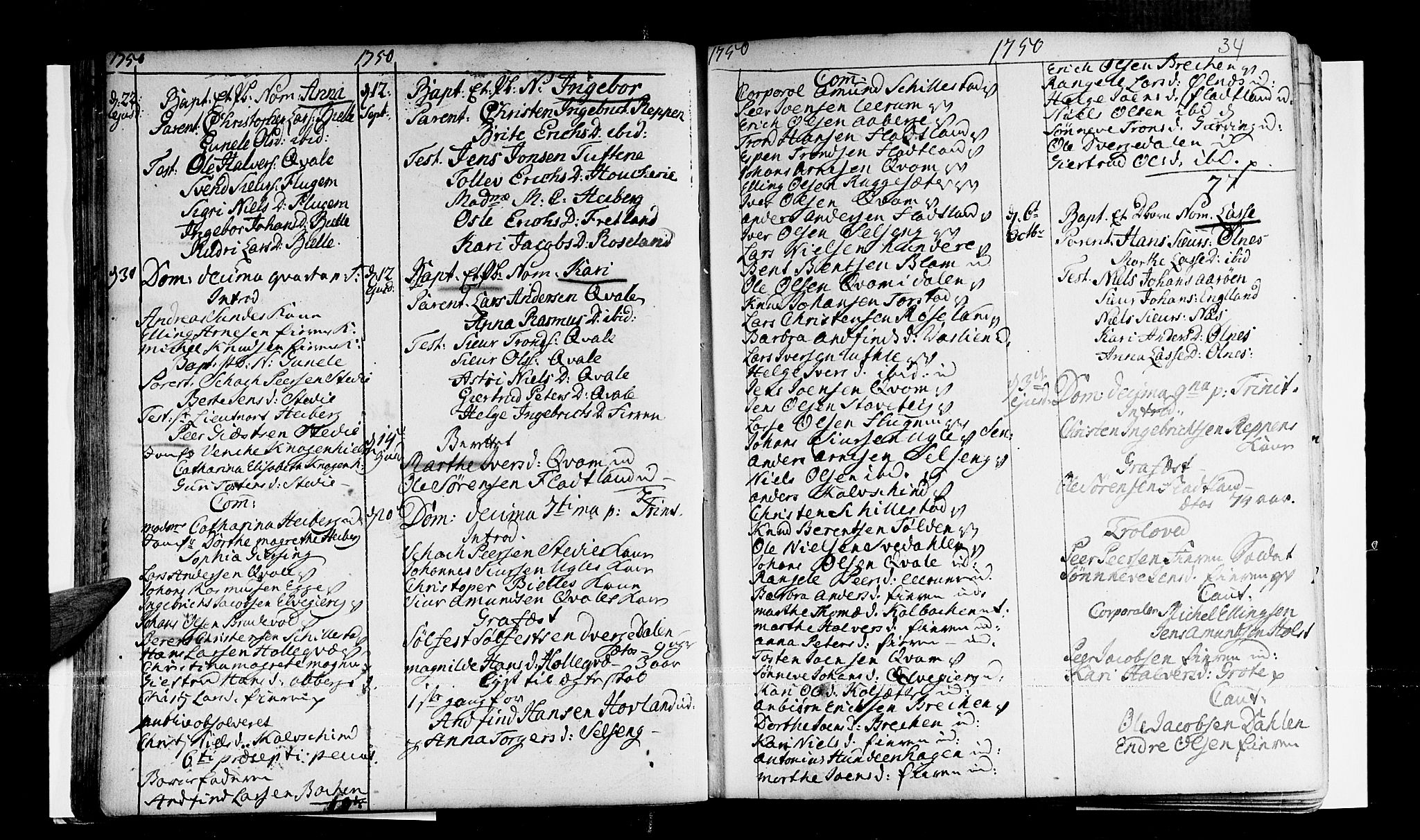 Sogndal sokneprestembete, AV/SAB-A-81301/H/Haa/Haaa/L0003: Parish register (official) no. A 3, 1747-1768, p. 34