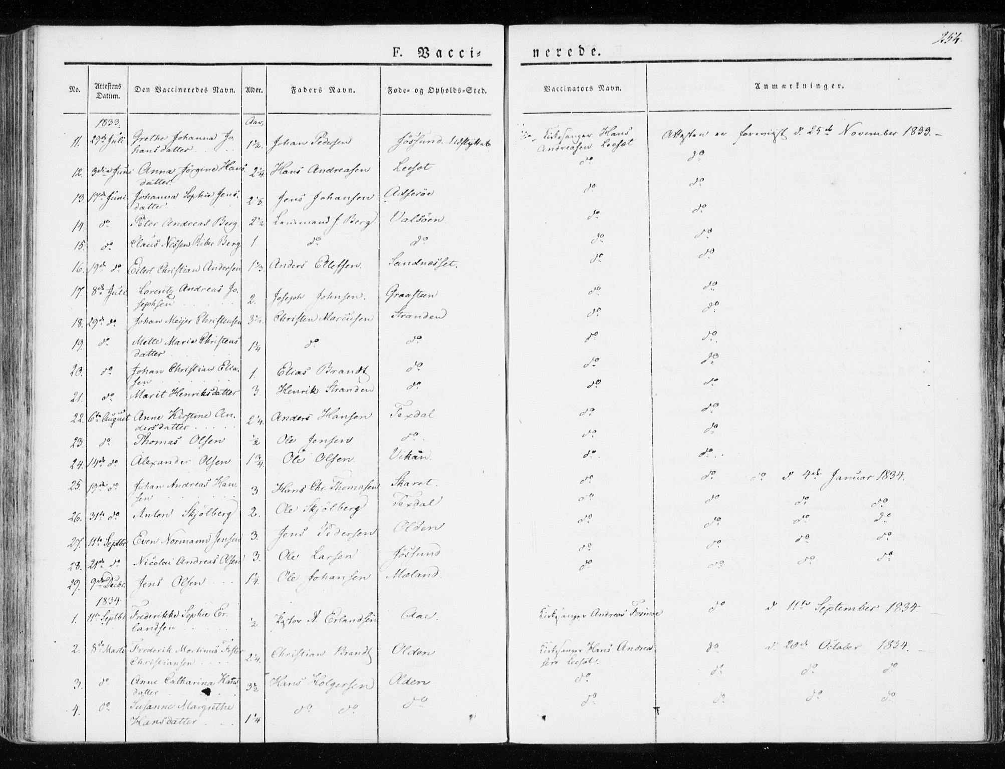 Ministerialprotokoller, klokkerbøker og fødselsregistre - Sør-Trøndelag, SAT/A-1456/655/L0676: Parish register (official) no. 655A05, 1830-1847, p. 254