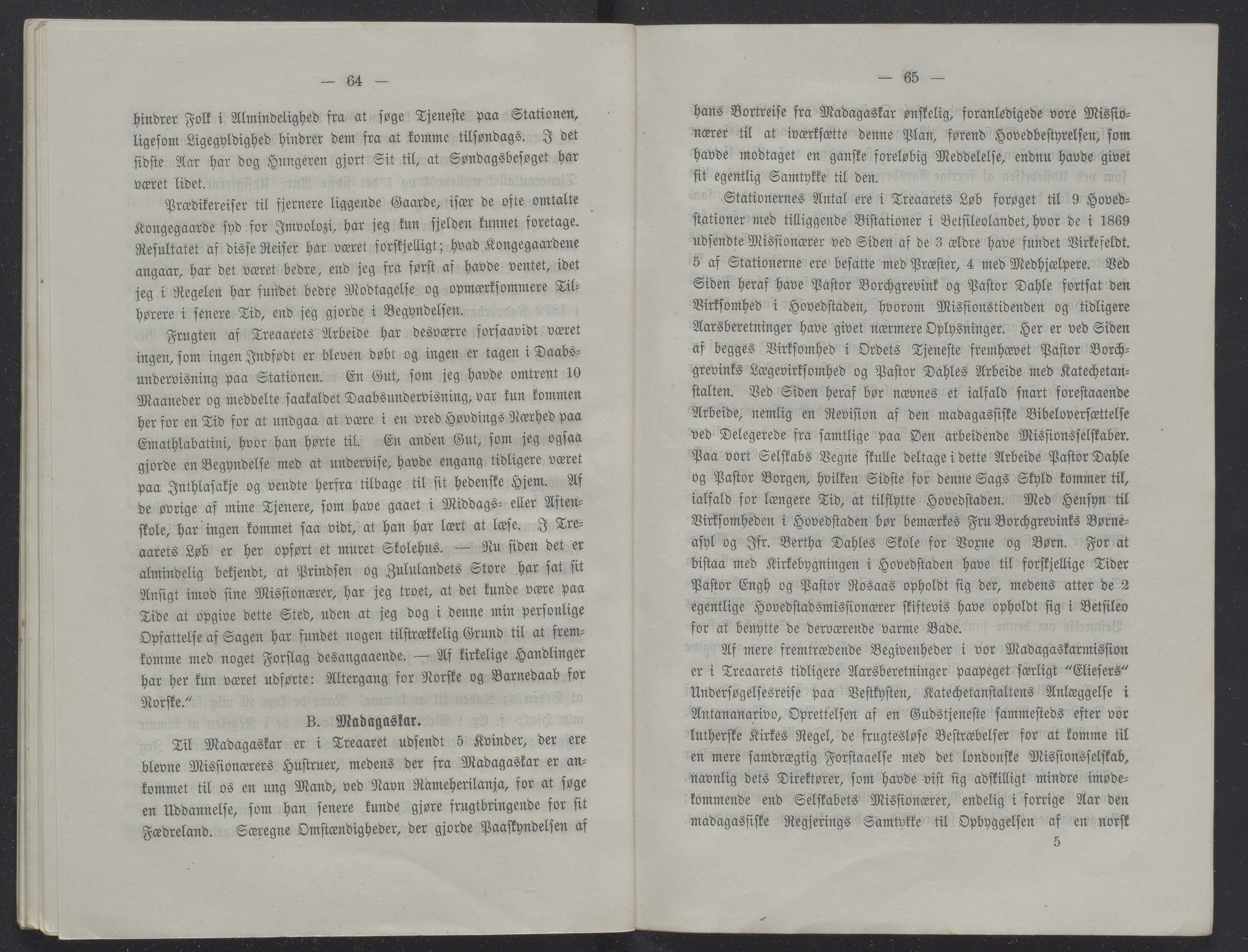 Det Norske Misjonsselskap - hovedadministrasjonen, VID/MA-A-1045/D/Db/Dba/L0338/0001: Beretninger, Bøker, Skrifter o.l   / Årsberetninger 31, 1873, p. 64-65