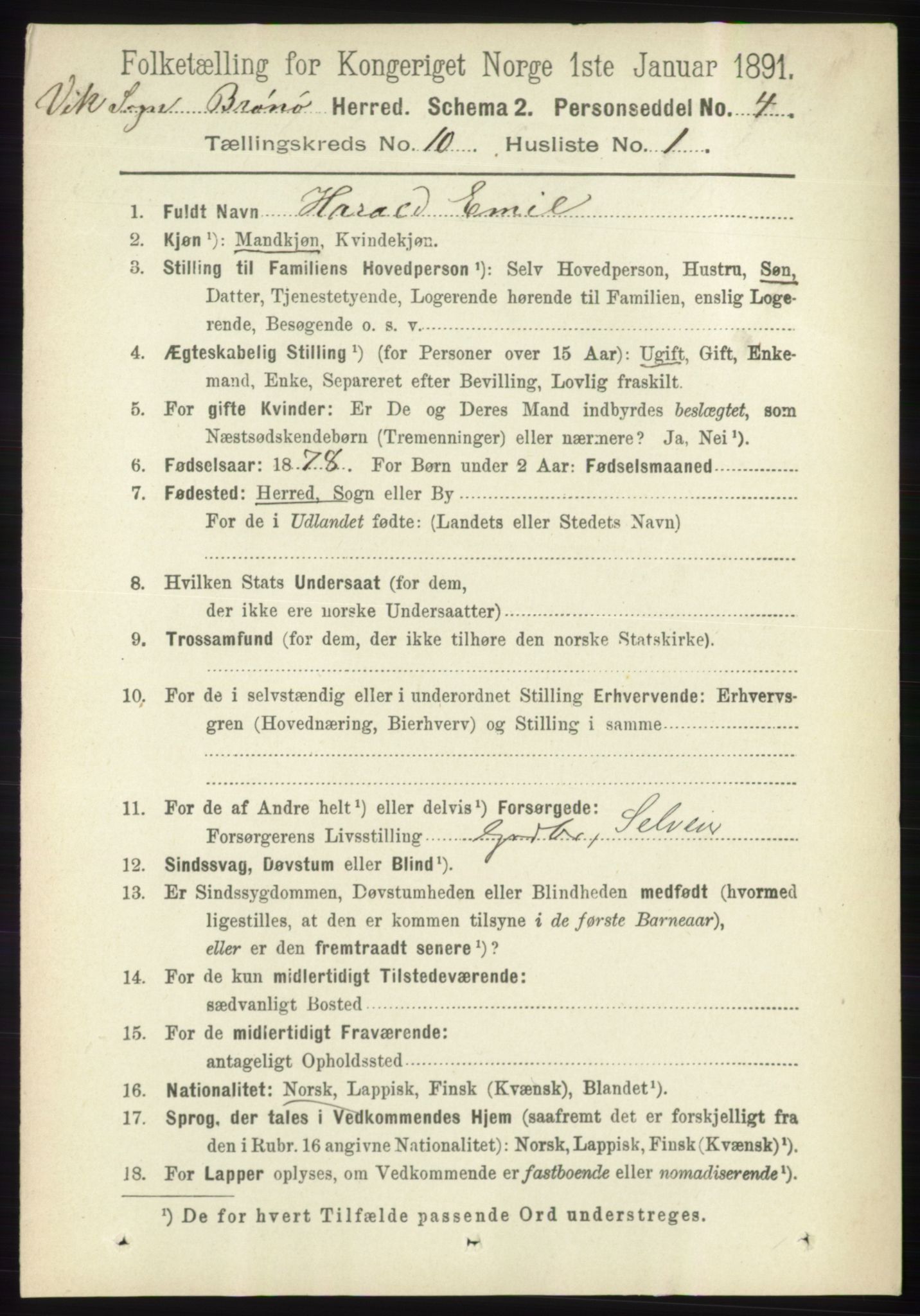 RA, 1891 census for 1814 Brønnøy, 1891, p. 5726