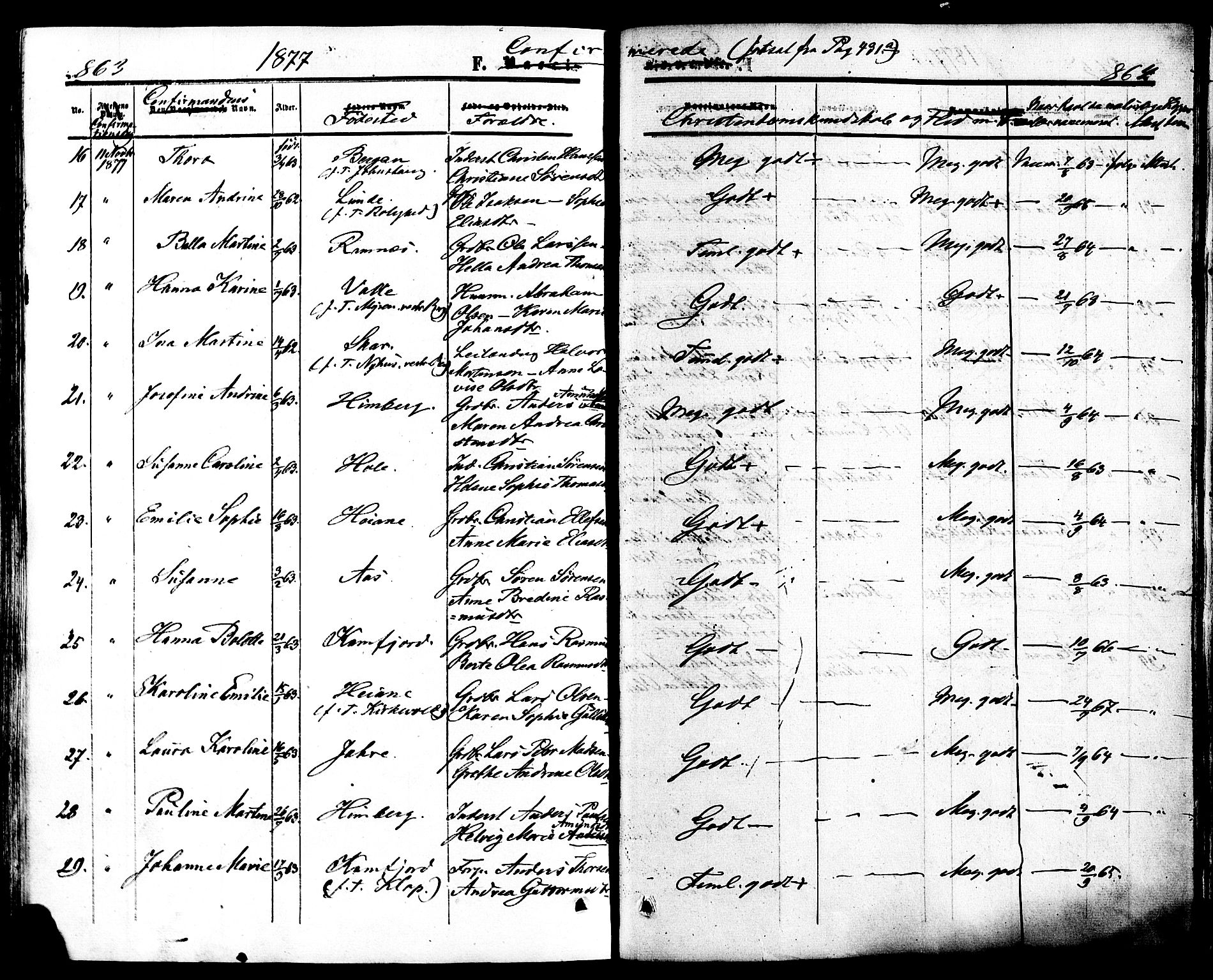 Ramnes kirkebøker, SAKO/A-314/F/Fa/L0006: Parish register (official) no. I 6, 1862-1877, p. 863-864