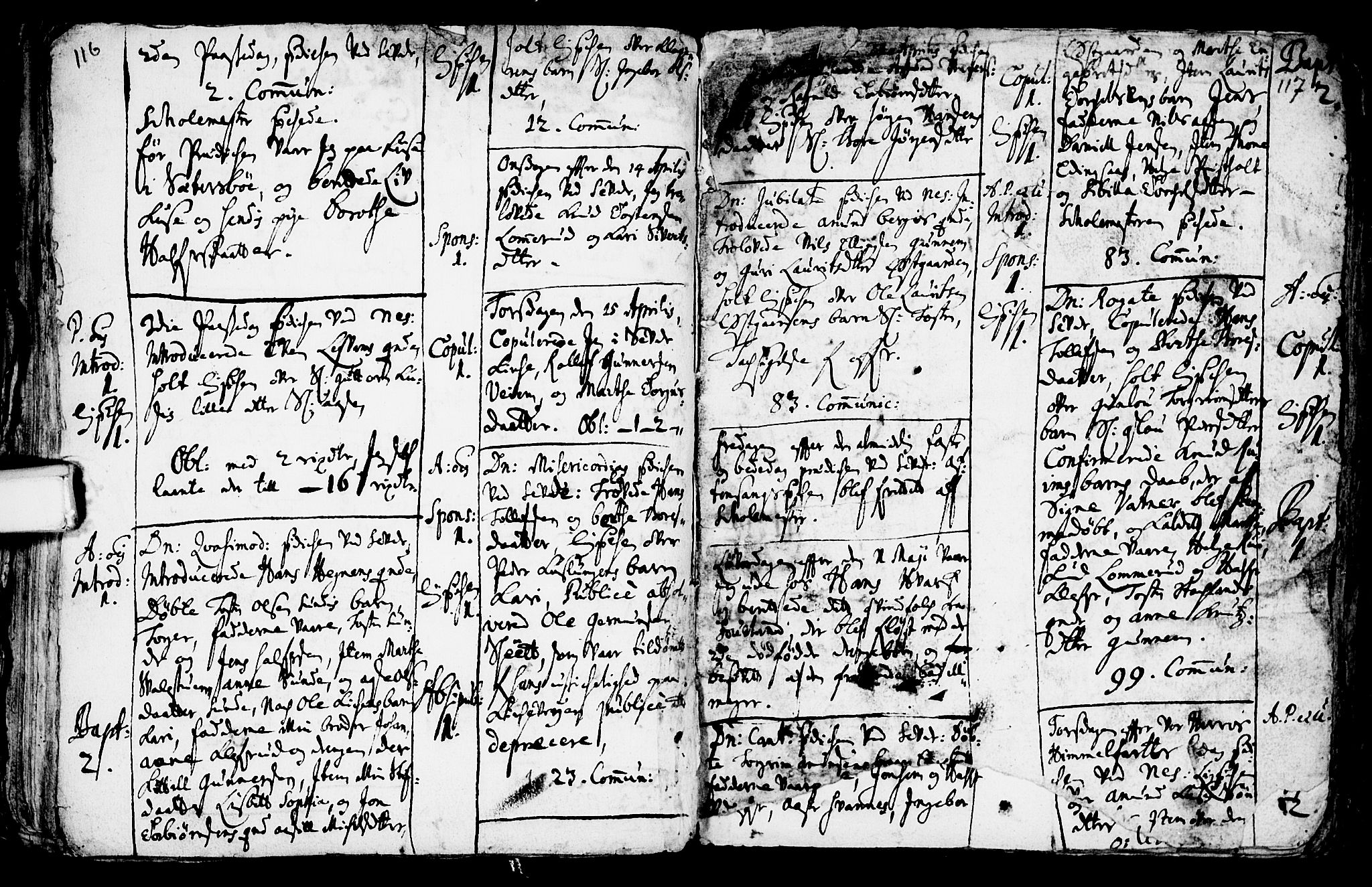 Sauherad kirkebøker, AV/SAKO-A-298/F/Fa/L0002: Parish register (official) no. I 2, 1681-1720, p. 116-117