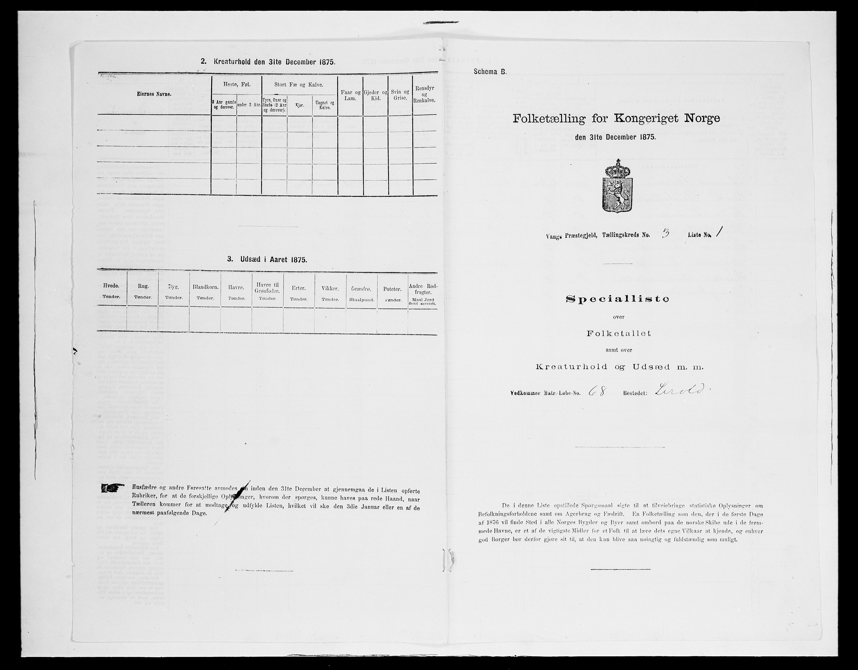 SAH, 1875 census for 0545P Vang, 1875, p. 266