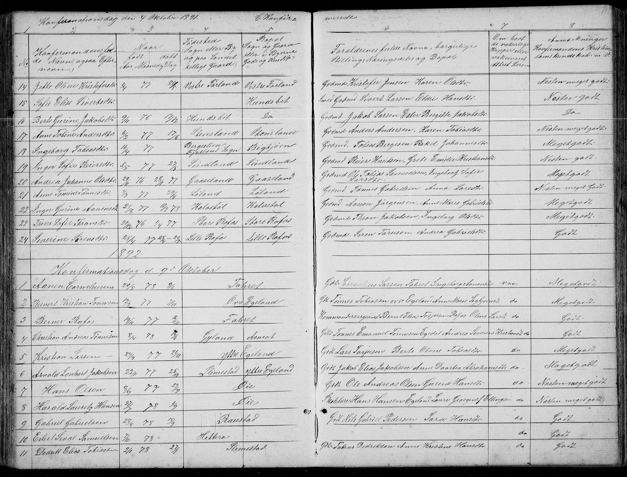 Kvinesdal sokneprestkontor, AV/SAK-1111-0026/F/Fb/Fbb/L0002: Parish register (copy) no. B 2, 1873-1897, p. 185